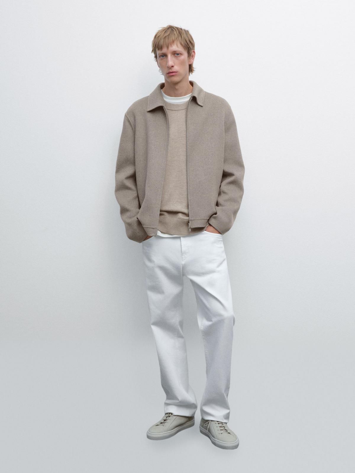 마시모두띠 더블지퍼 울블렌드 테크니컬 재킷 2832/380 BEIGE - 상세 이미지 2