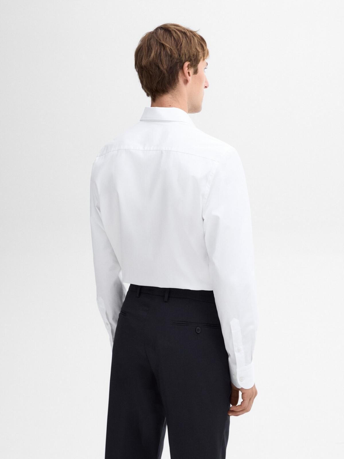 마시모두띠 슬림핏 100 코튼 포플린 셔츠 0175/175 WHITE - 상세 이미지 5