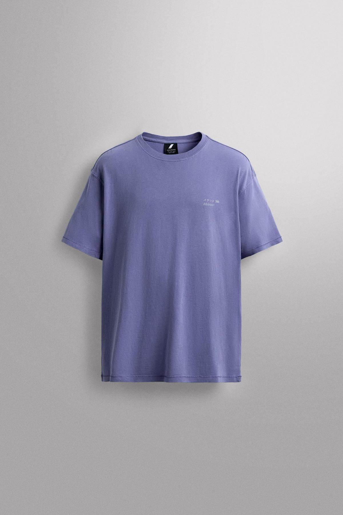 자라 라벤더 그래픽 프린트 릴랙스핏 반팔 티셔츠 0761/303 PURPLE - 메인 이미지