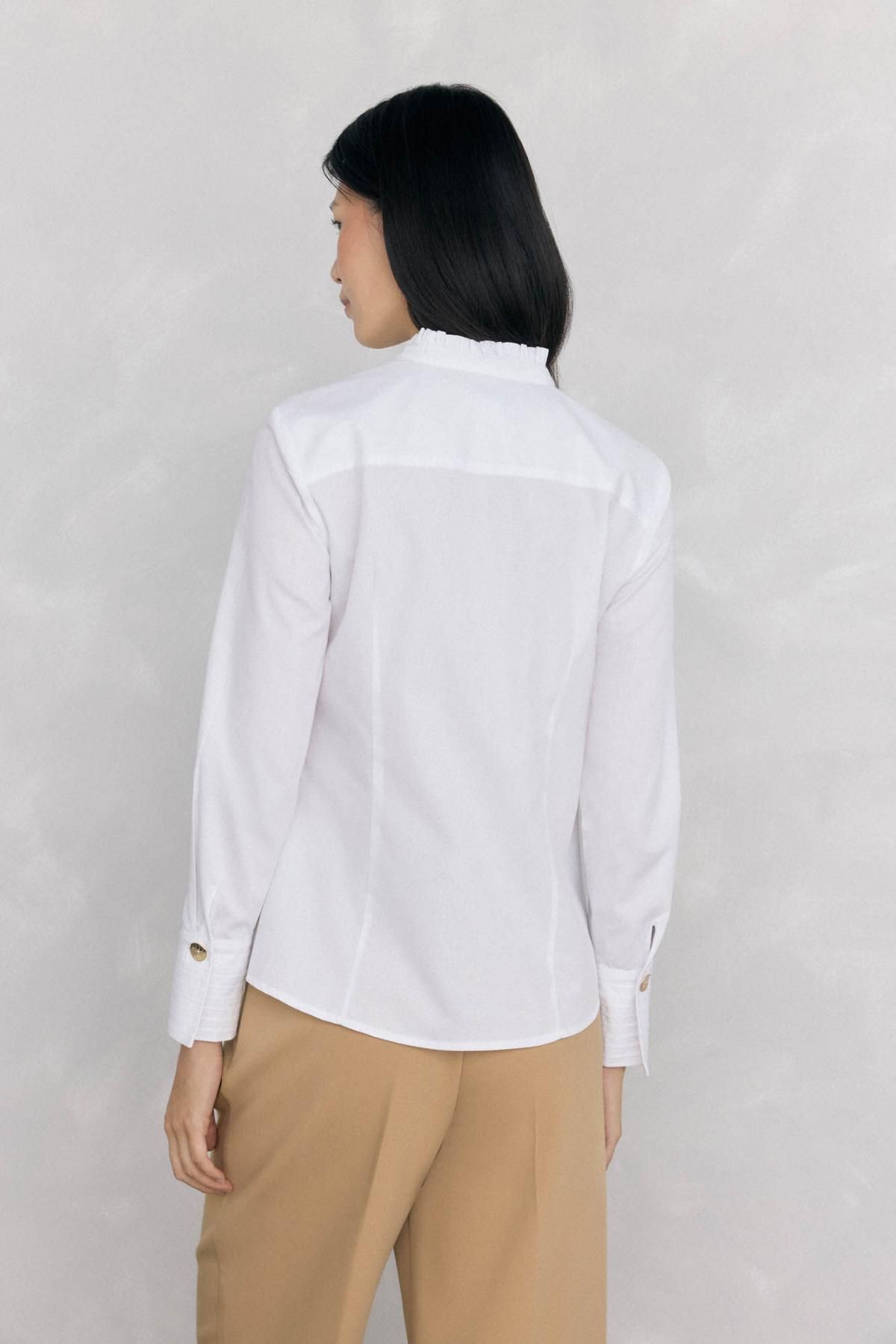 페드로 델 이에로 베이직 코튼 여성 긴팔 셔츠 6632011 BLANCO - 상세 이미지 3