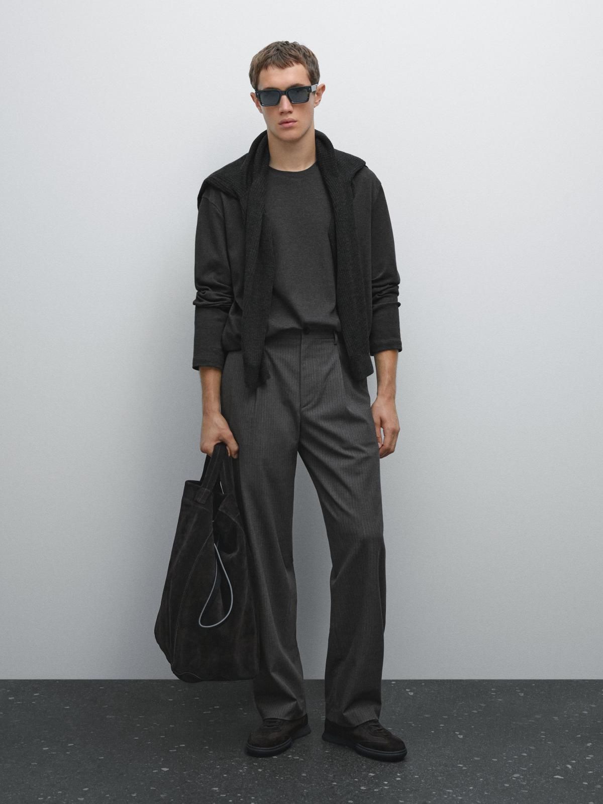마시모두띠 미니멀 베이직 코튼 긴팔 티셔츠 0516/150 ANTHRACITE GREY - 상세 이미지 2