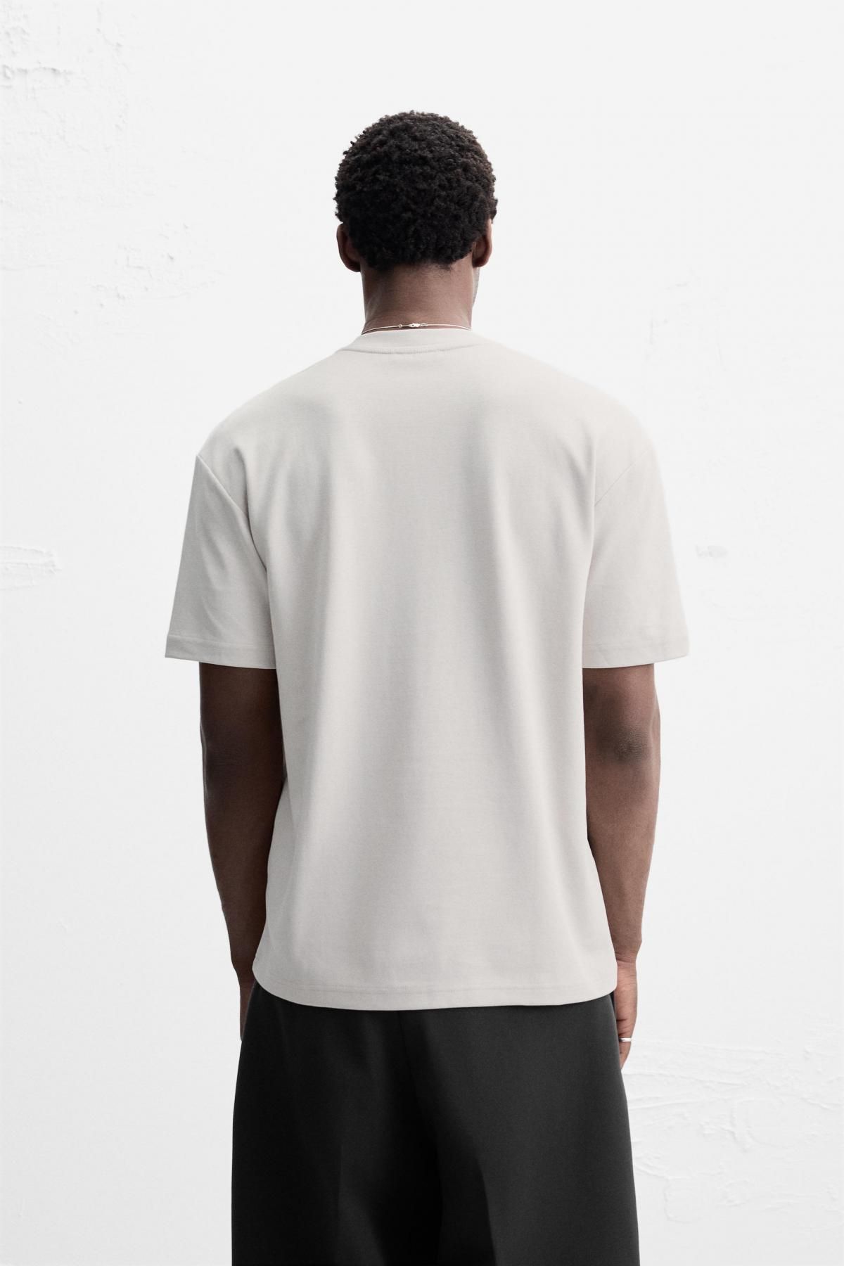 자라 베이직 레귤러핏 반팔 티셔츠 5584/471 PEARL GREY - 상세 이미지 4