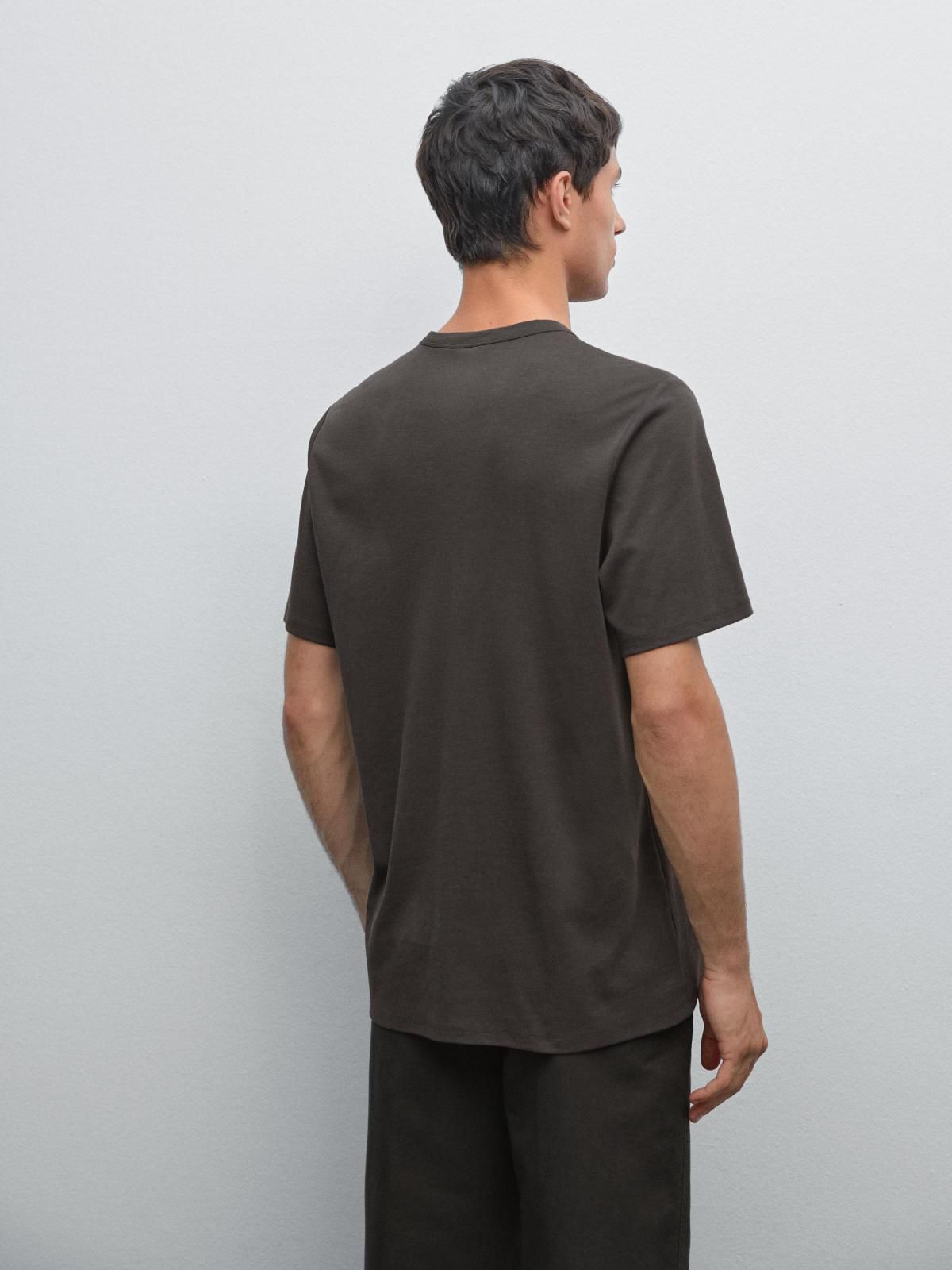 마시모두띠 미니멀 코튼블렌드 반팔 티셔츠 1414/207 CHARCOAL GREY - 상세 이미지 4
