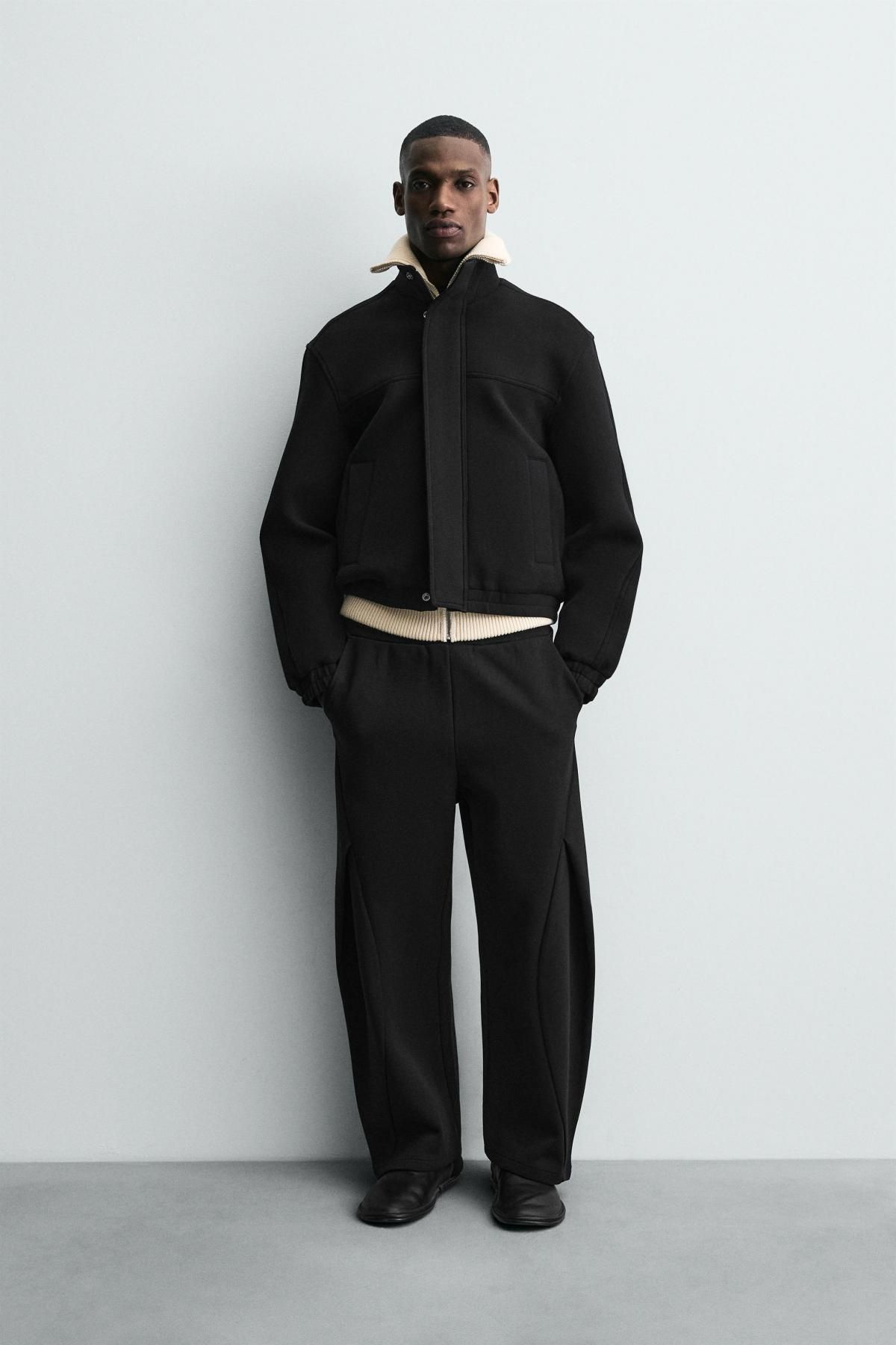 자라 네오프렌 효과 박시핏 블랙 집업 재킷 1437/339 BLACK - 상세 이미지 2