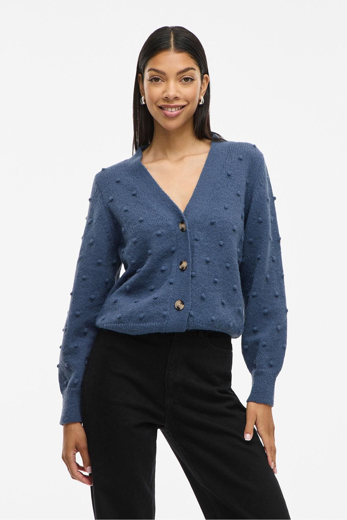 빌라 진주 디테일 브이넥 니트 가디건 5795350 AZUL - 상세 이미지 4