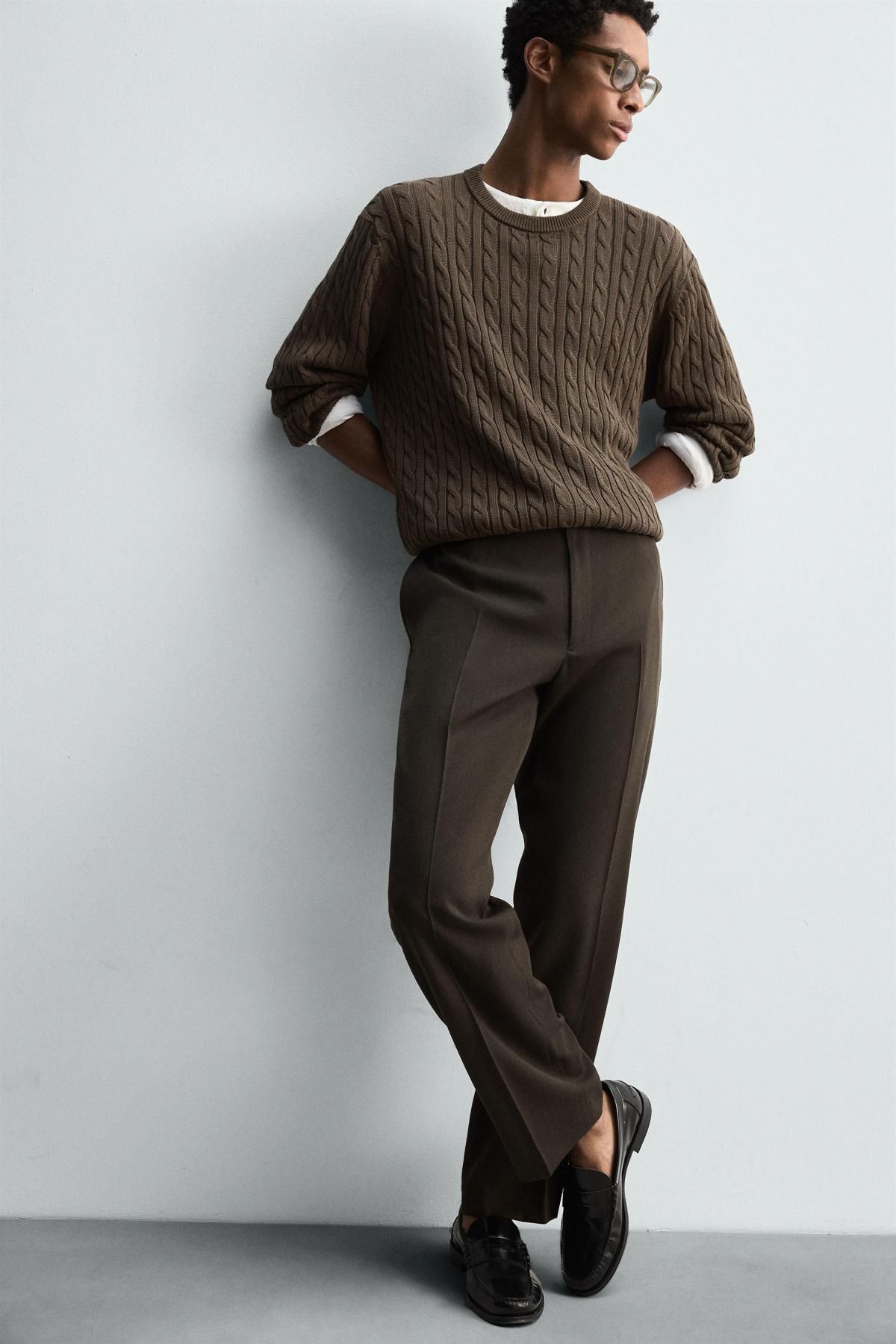 자라 이탈리안 라이트울 레귤러핏 팬츠 4735/529 BLACK / BROWN - 상세 이미지 5