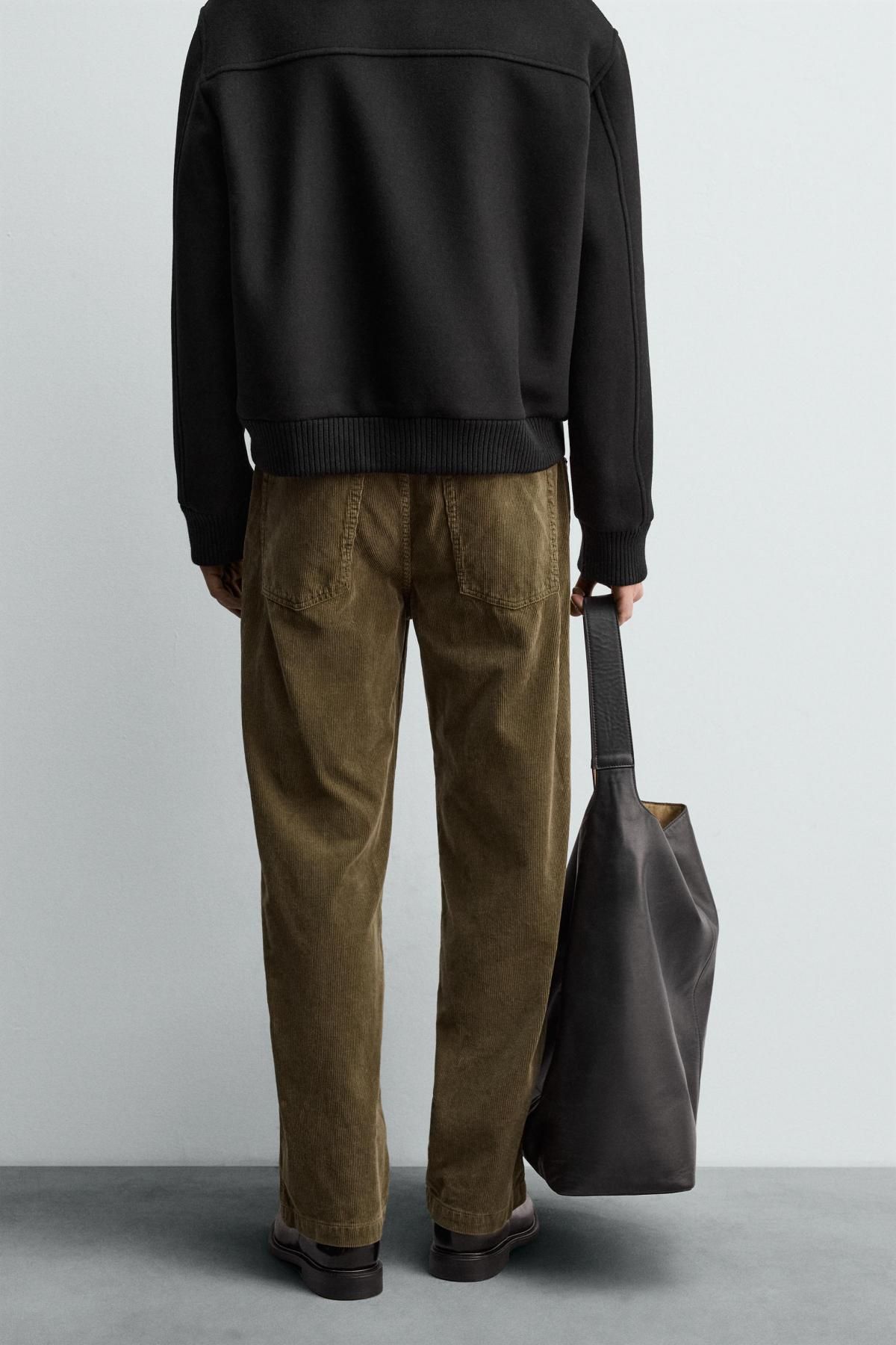자라 코듀로이 레귤러핏 캐주얼 팬츠 3692/300 DARK KHAKI - 상세 이미지 3