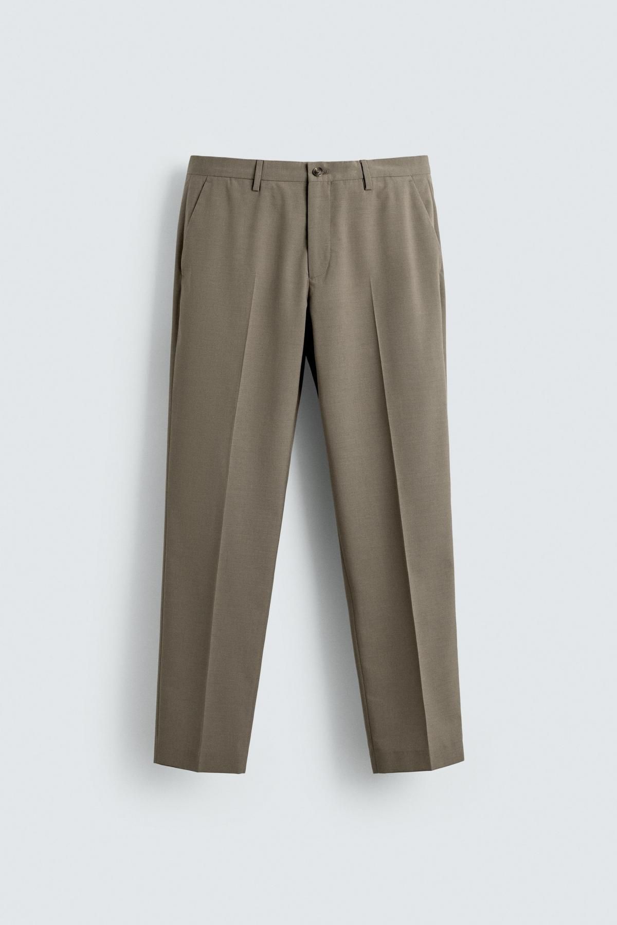 자라 테크니컬 텍스처 슬림핏 정장 팬츠 5747/261 BROWN / TAUPE - 상세 이미지 5