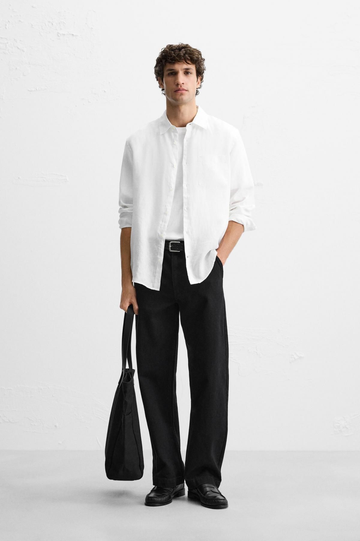 자라 100 리넨 셔츠 1063/310 WHITE - 상세 이미지 2