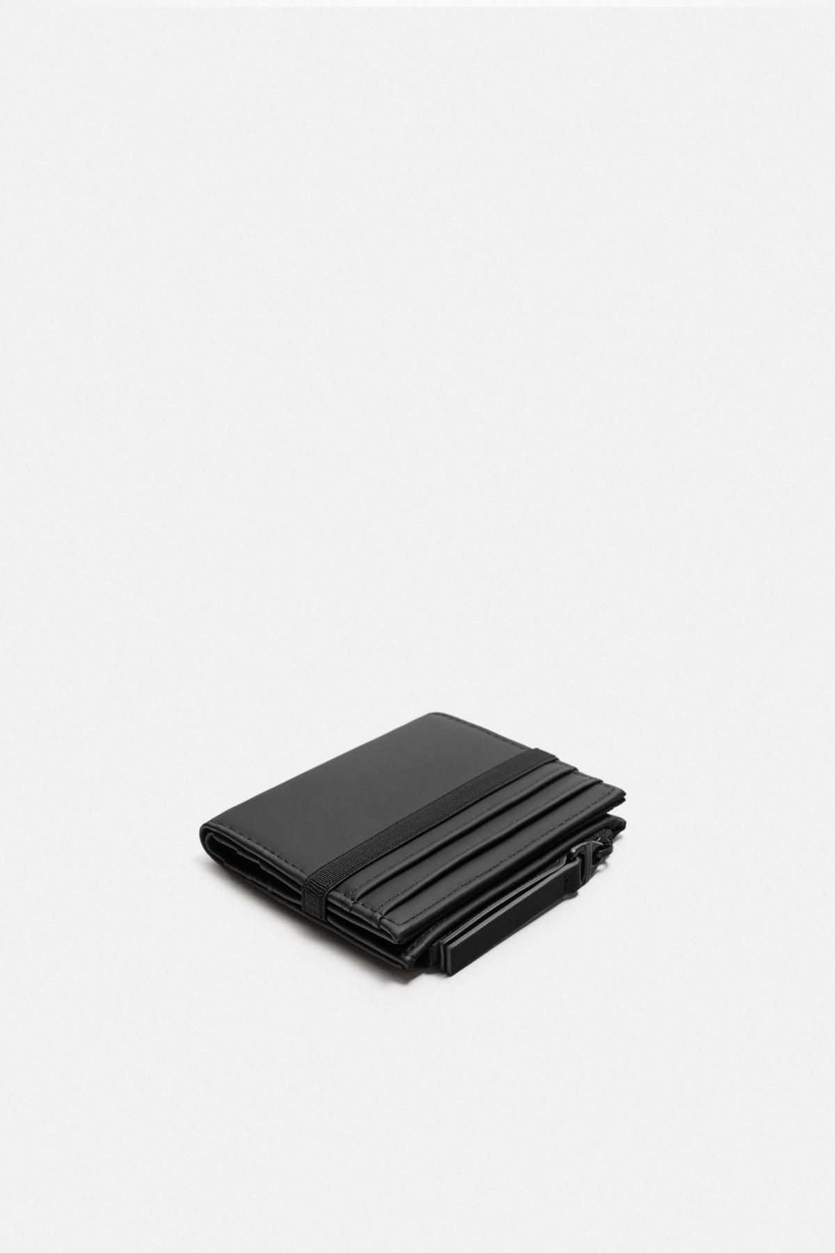자라 러버라이즈 미니멀 코인포켓 반지갑 3801/620 BLACK - 상세 이미지 2