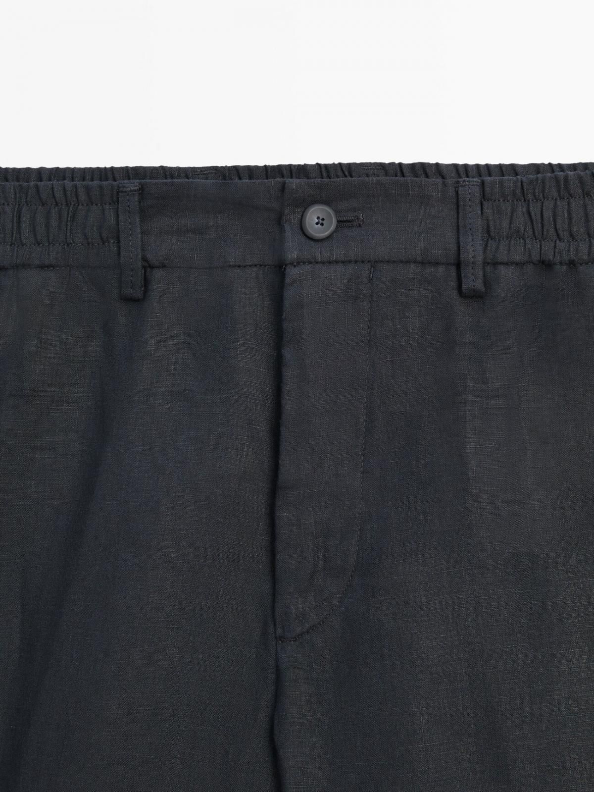 마시모두띠 세미 조거핏 리넨 버뮤다 쇼츠 2907/006 NAVY BLUE - 상세 이미지 2