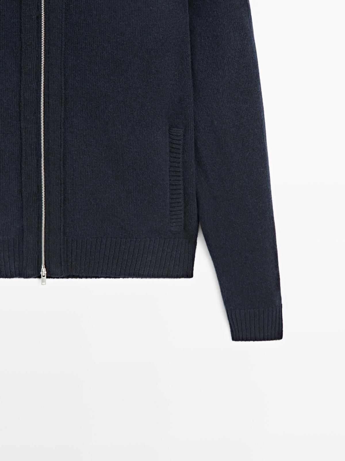 마시모두띠 테크니컬 울블렌드 집업 니트 카디건 1066/240 NAVY BLUE 이미지 8