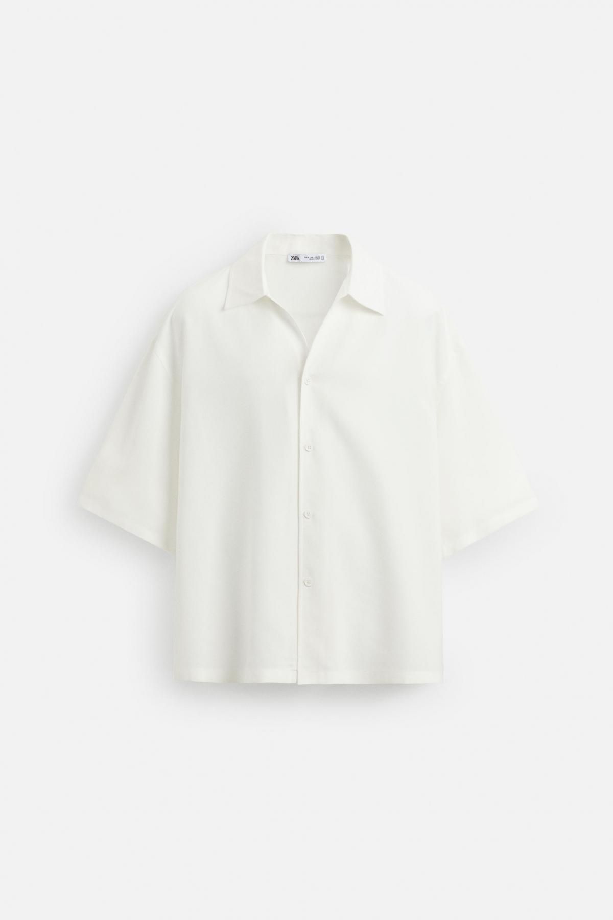 자라 린넨라이크 릴렉스핏 반팔 셔츠 3992/250 WHITE - 메인 이미지