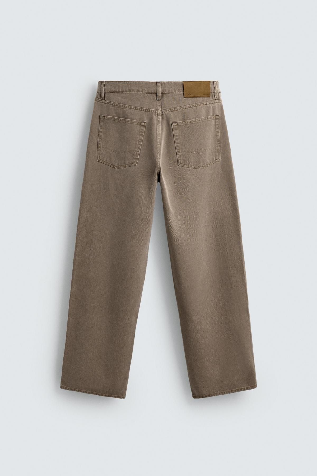 자라 와이드 배럴핏 코튼 데님 팬츠 3991/391 LIGHT BROWN 이미지 8