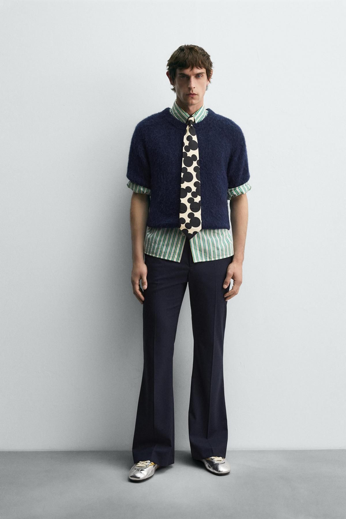 자라 울블렌드 플레어핏 팬츠 X 해리 램버트 디즈니 5984/525 NAVY BLUE - 상세 이미지 2