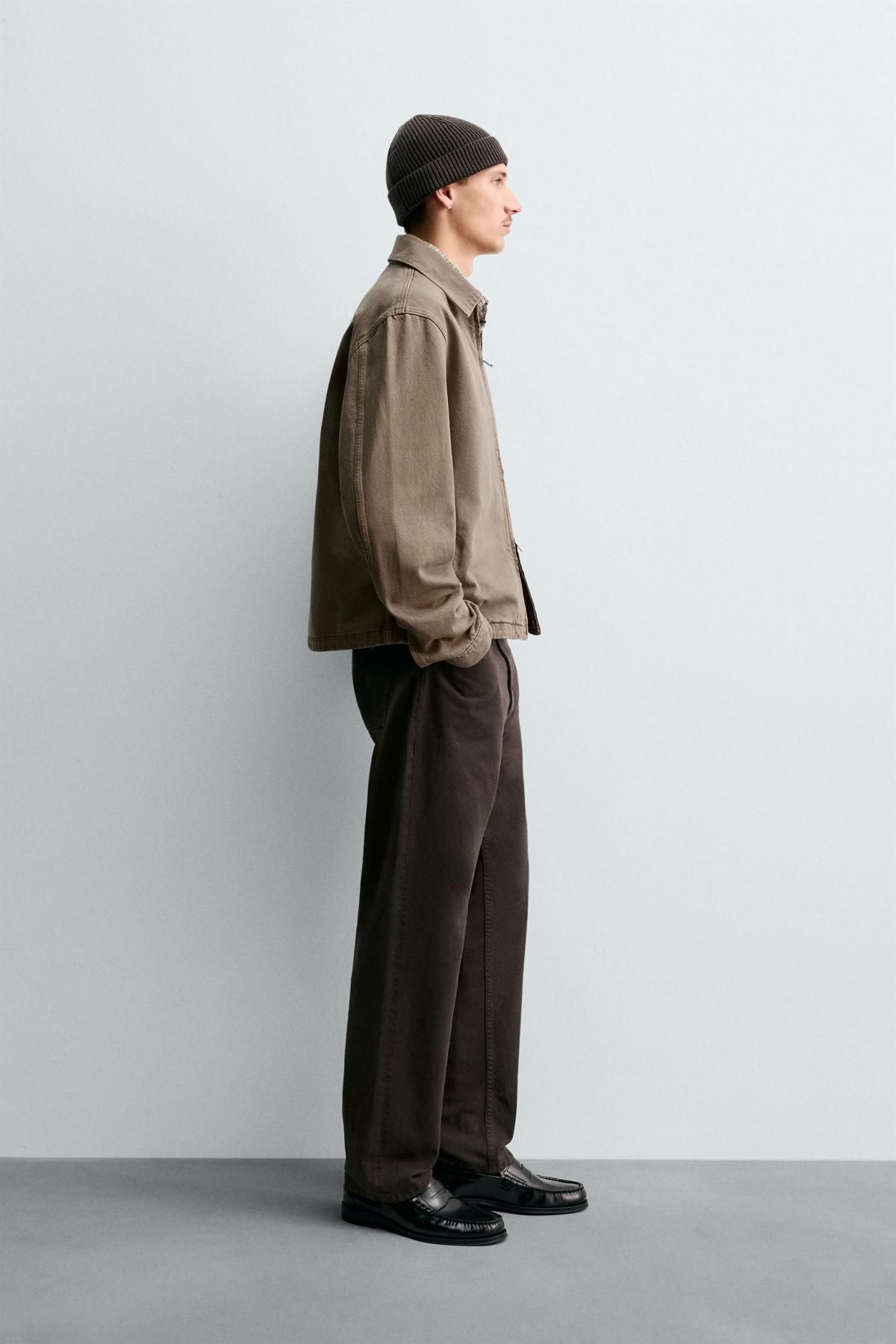 자라 테크니컬 데님 집업 재킷 5585/393 BROWN / TAUPE - 상세 이미지 5