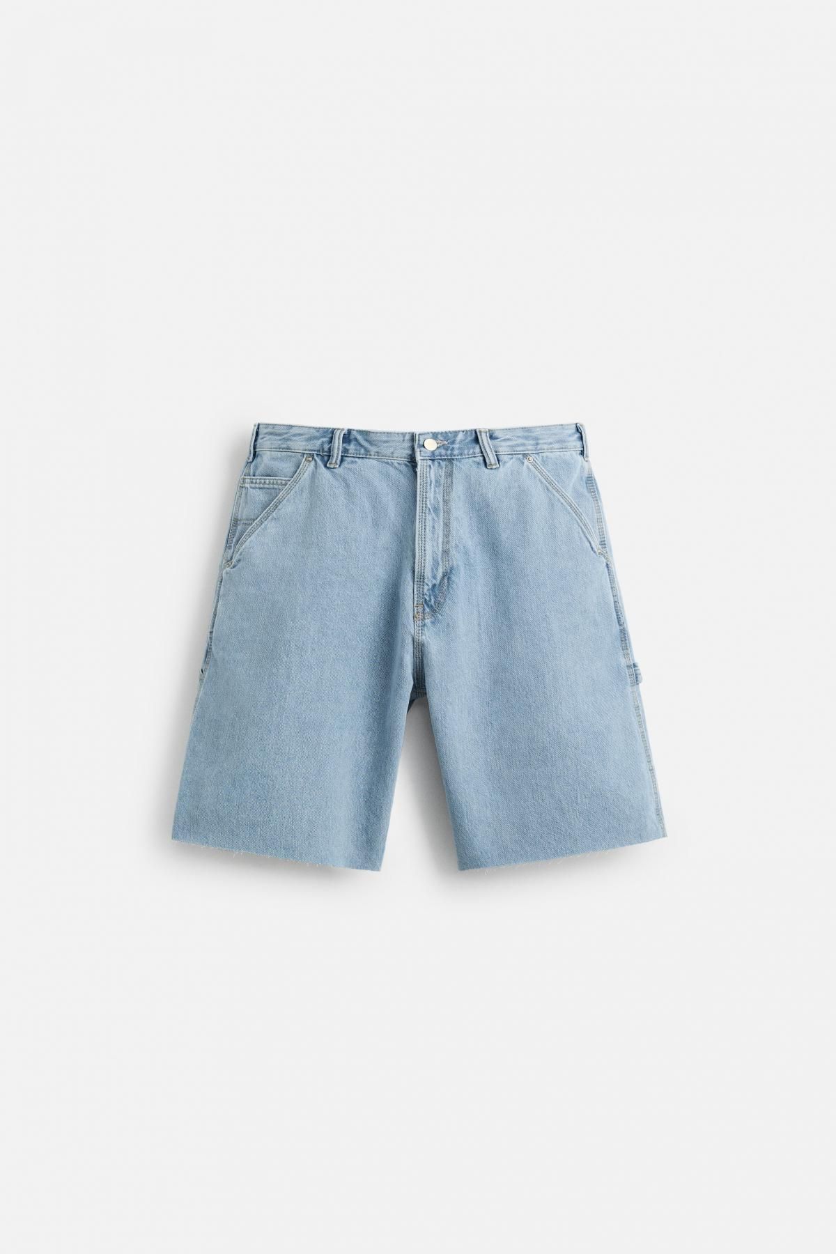 자라 테크니컬 워크 포켓 라이트 데님 버뮤다 반바지 4806/389 LIGHT BLUE - 메인 이미지