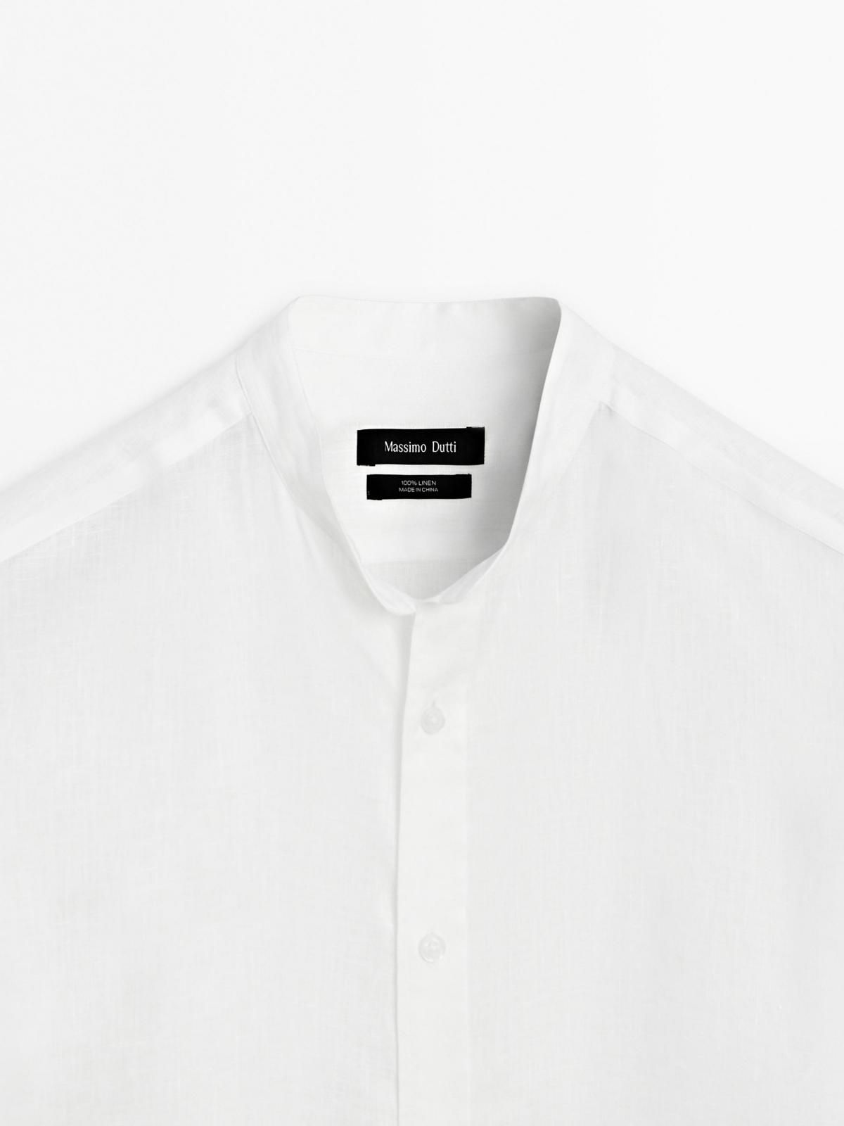 마시모두띠 리넨 슬림핏 차이나카라 긴팔셔츠 1791/294 WHITE - 상세 이미지 4