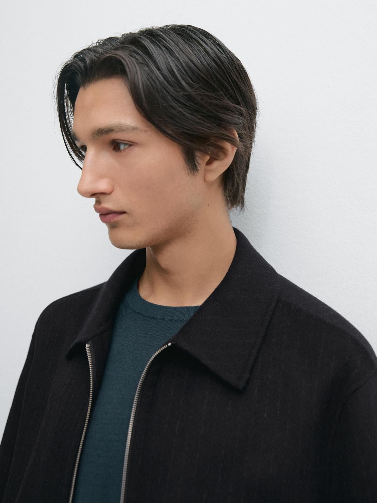 마시모두띠 테크니컬 핀스트라이프 울블렌드 집업 재킷 2835/381 NAVY BLUE - 상세 이미지 5