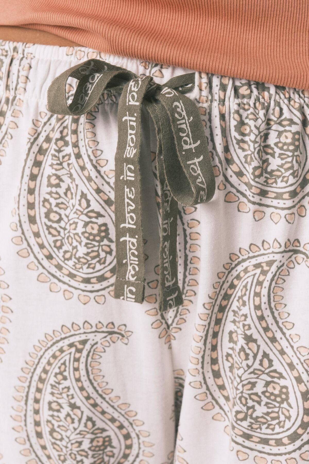 우먼시크릿 페이즐리 패턴 코튼 조거 팬츠 3702249 MARFIL - 상세 이미지 3