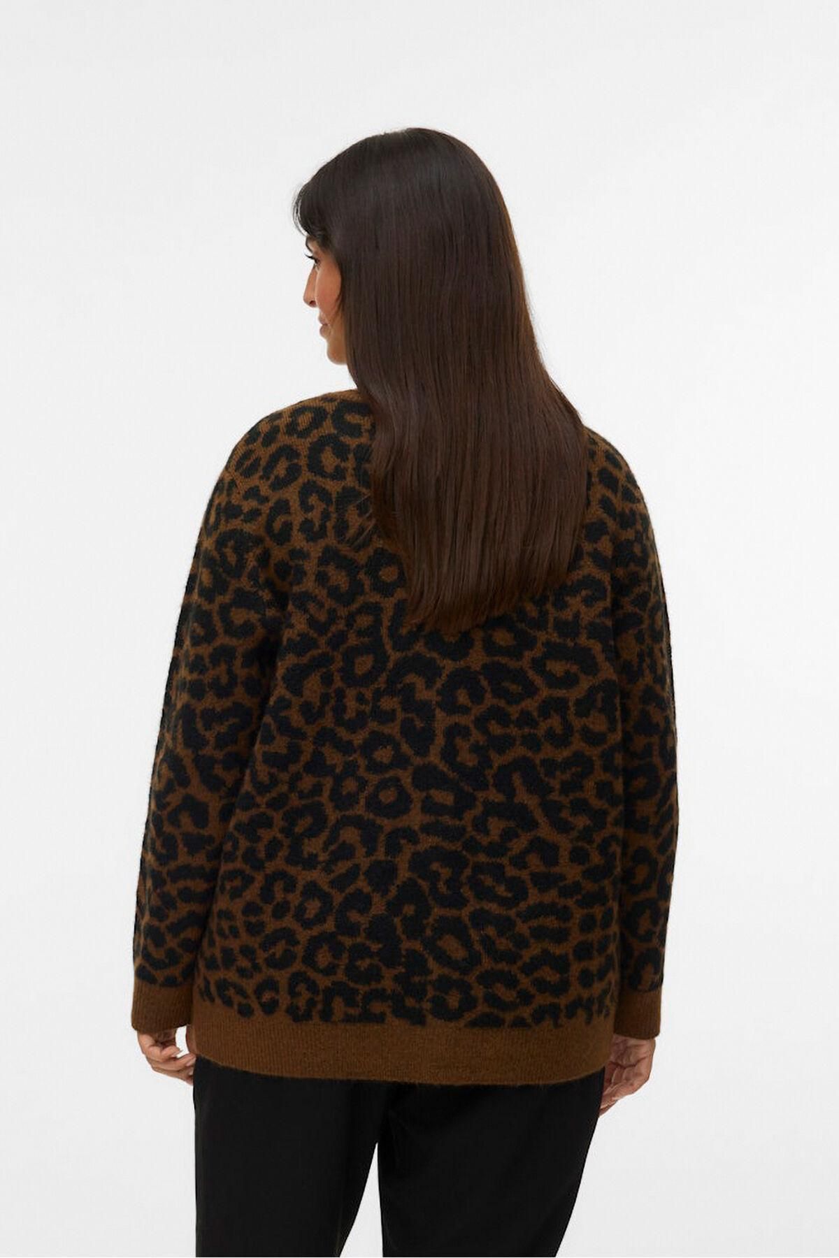 베로모다 애니멀 프린트 니트 가디건 빅사이즈 3762309 MARRON OSCURO - 상세 이미지 5