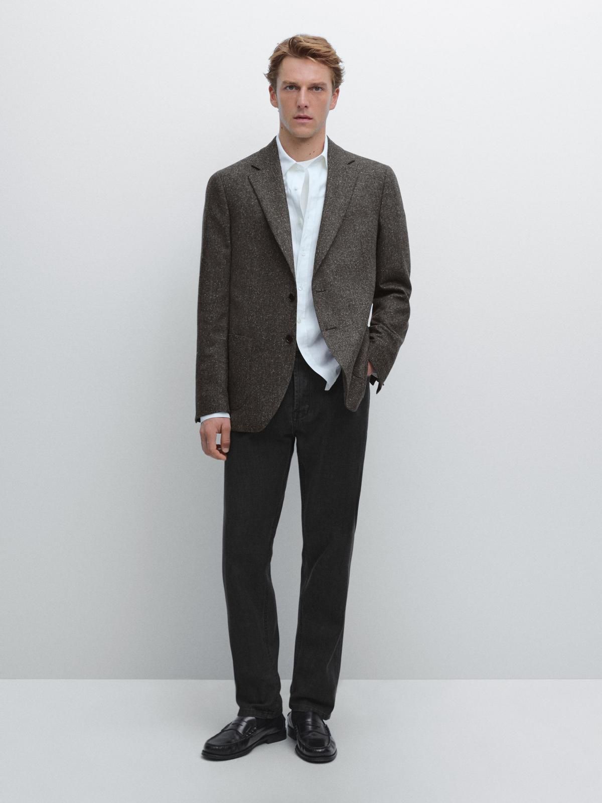 마시모두띠 클래식 울블렌드 테일러드 재킷 3508/506 OCHRE - 상세 이미지 2