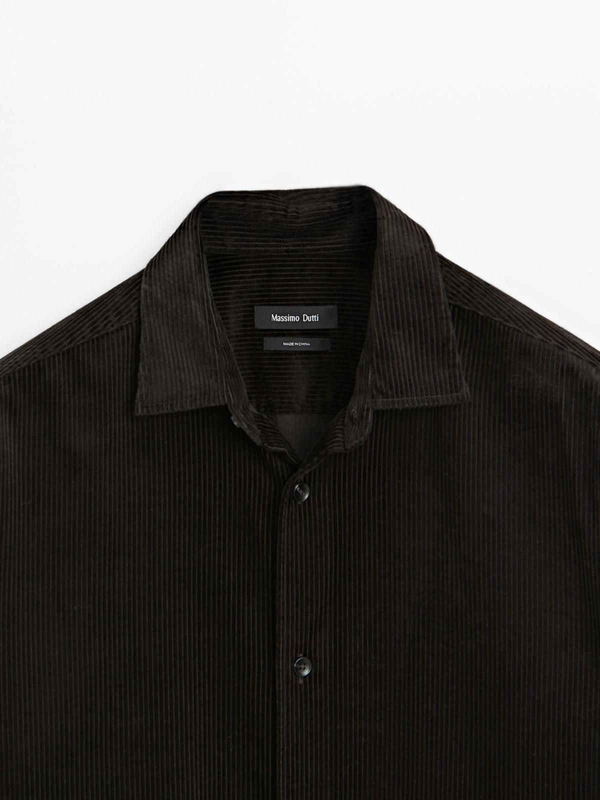마시모두띠 코듀로이 레귤러핏 블랙 테크니컬 오버셔츠 1765/262 BROWN - 상세 이미지 3