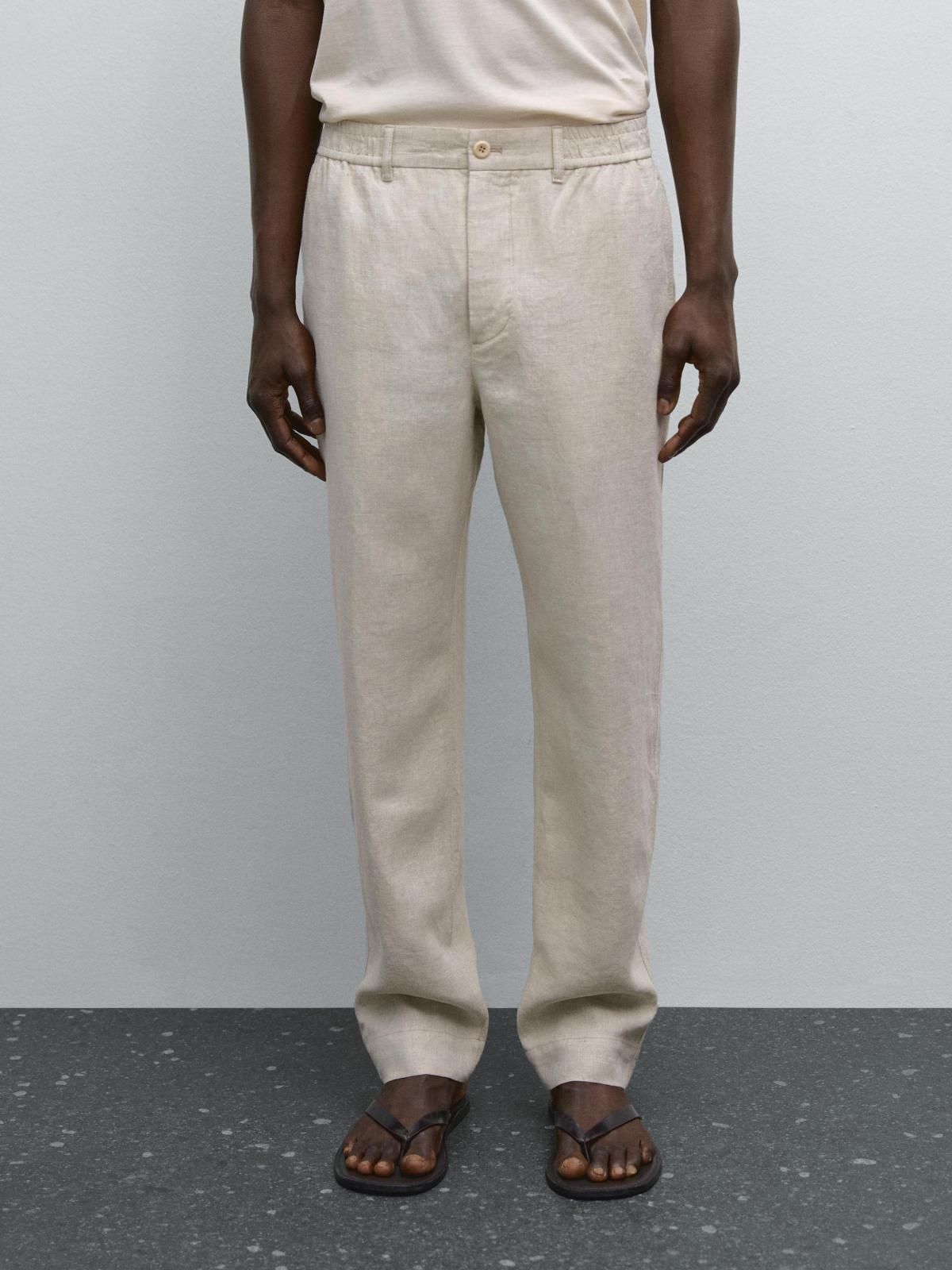 마시모두띠 리넨 와이드 조거 팬츠 0011/009 BEIGE - 상품 이미지