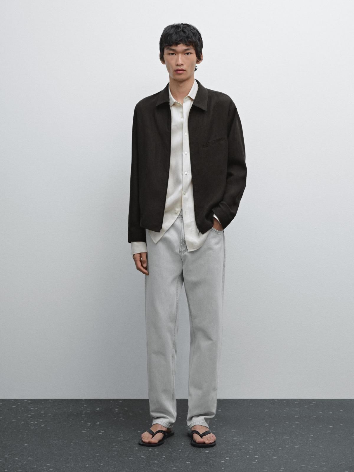 마시모두띠 라이트그레이 와이드핏 데님 청바지 0302/120 ANTHRACITE GREY - 상세 이미지 4