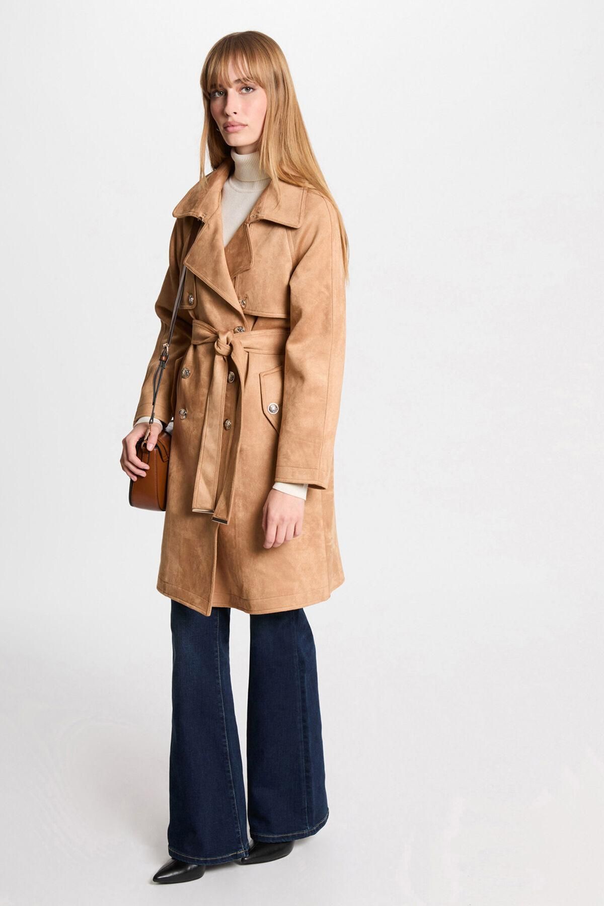 모르간 스웨이드 더블버튼 벨트 롱 트렌치코트 6432523 BEIGE - 상세 이미지 2