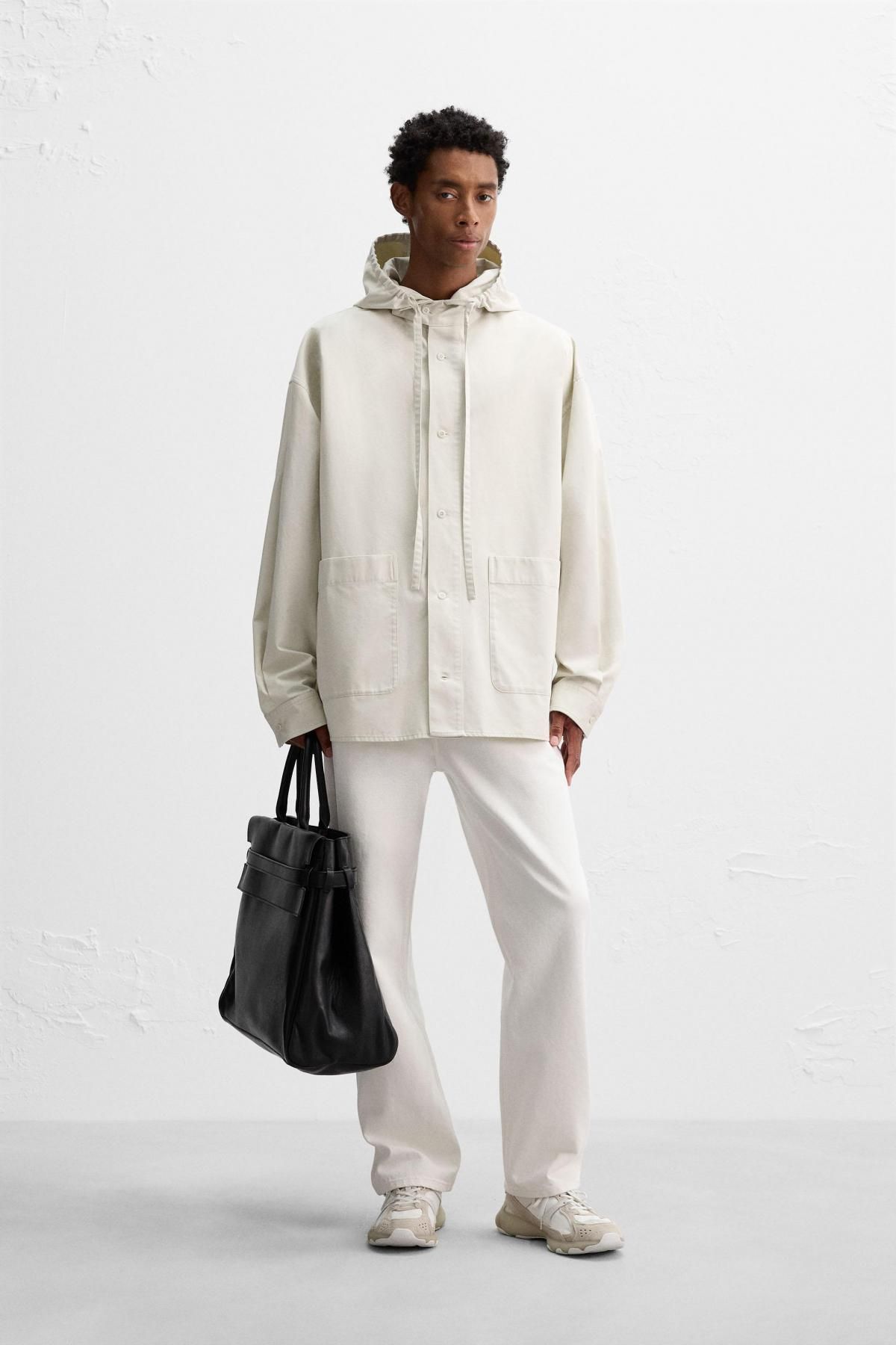 자라 오버사이즈핏 후드 오버셔츠 4587/751 WHITE / GREY - 상세 이미지 2