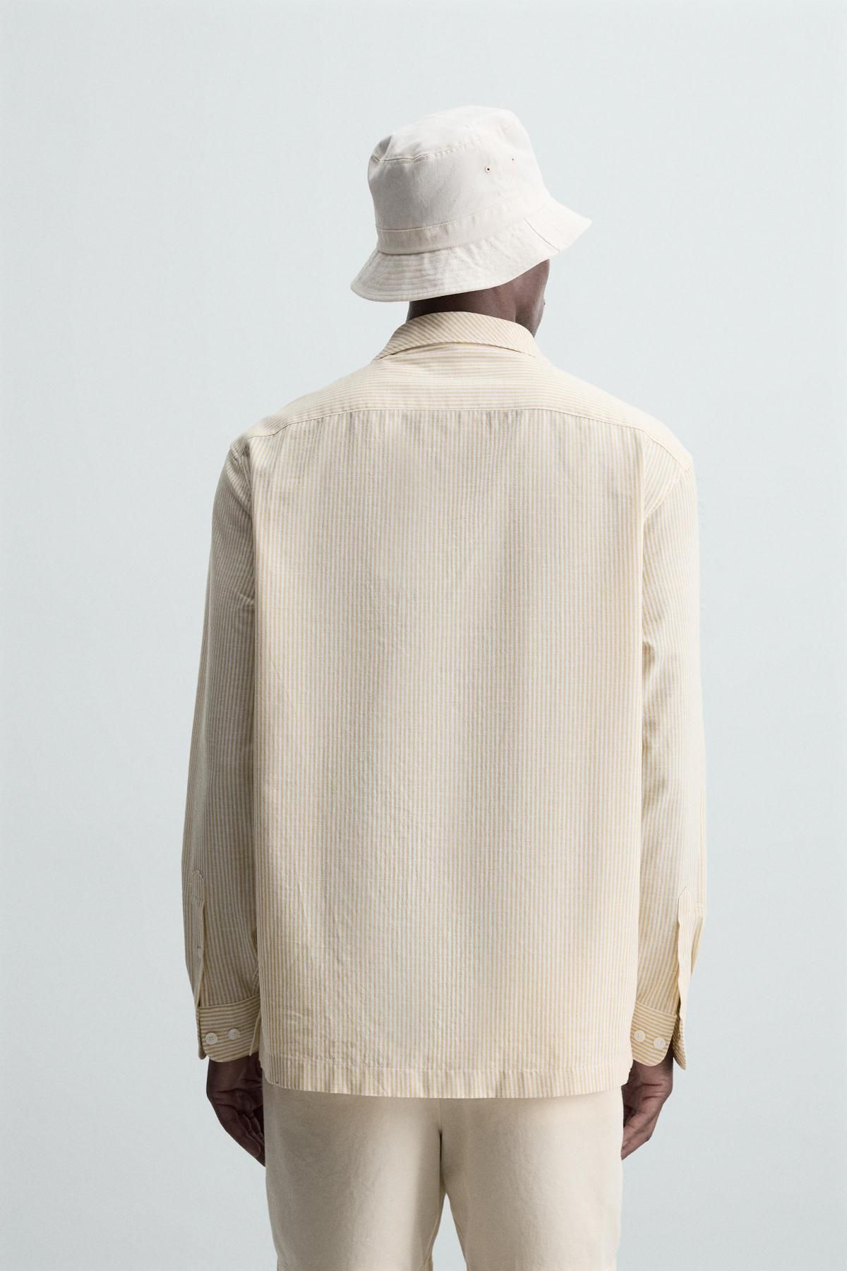 자라 스트라이프 오버핏 테크니컬 오버셔츠 0794/097 STRIPED - 상세 이미지 4
