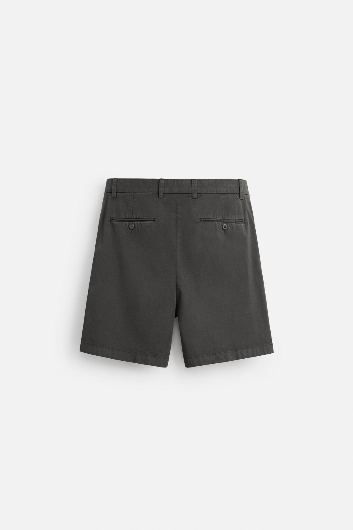 자라 플리츠 레귤러핏 버뮤다 반바지 6786/788 DARK BROWN 이미지 8
