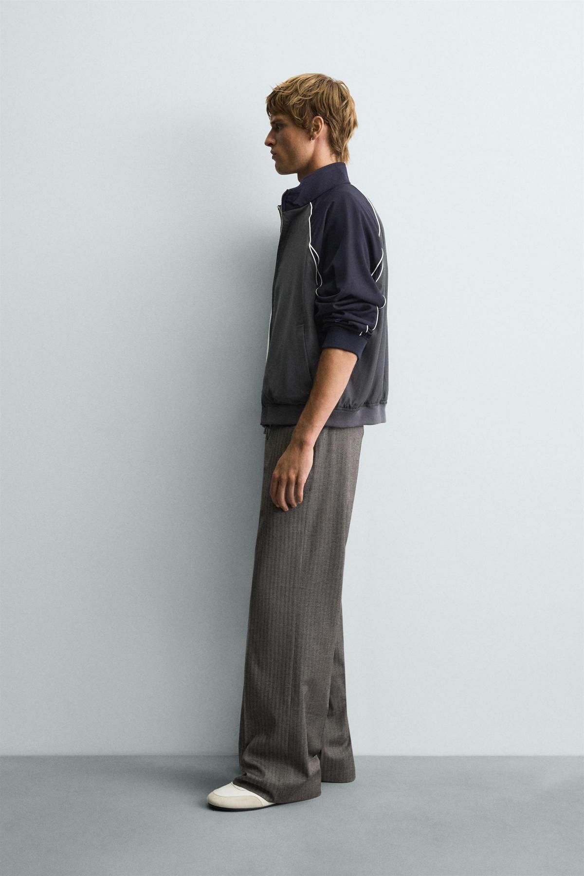 자라 테크니컬 배색 블록 집업 재킷 3715/705 BLUE / GREY - 상세 이미지 5