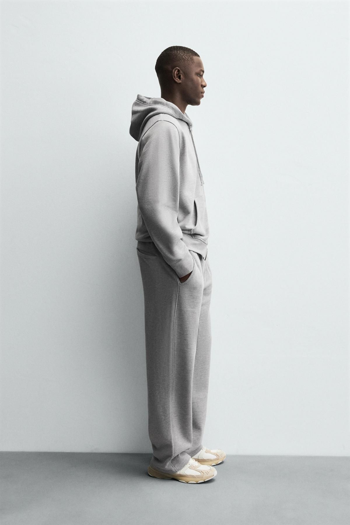 자라 헤비웨이트 집업 후드 스웨트셔츠 4087/355 GREY MARL - 상세 이미지 5