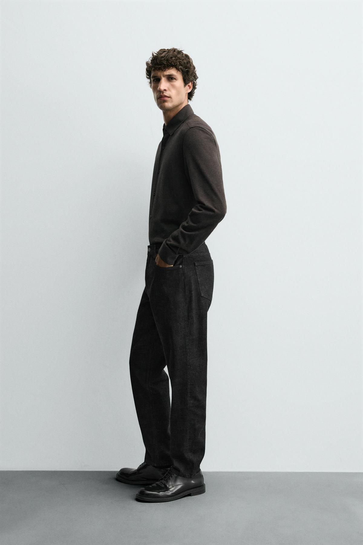 자라 소프트 터치 코튼 긴팔 셔츠 6557/783 ANTHRACITE GREY - 상세 이미지 5