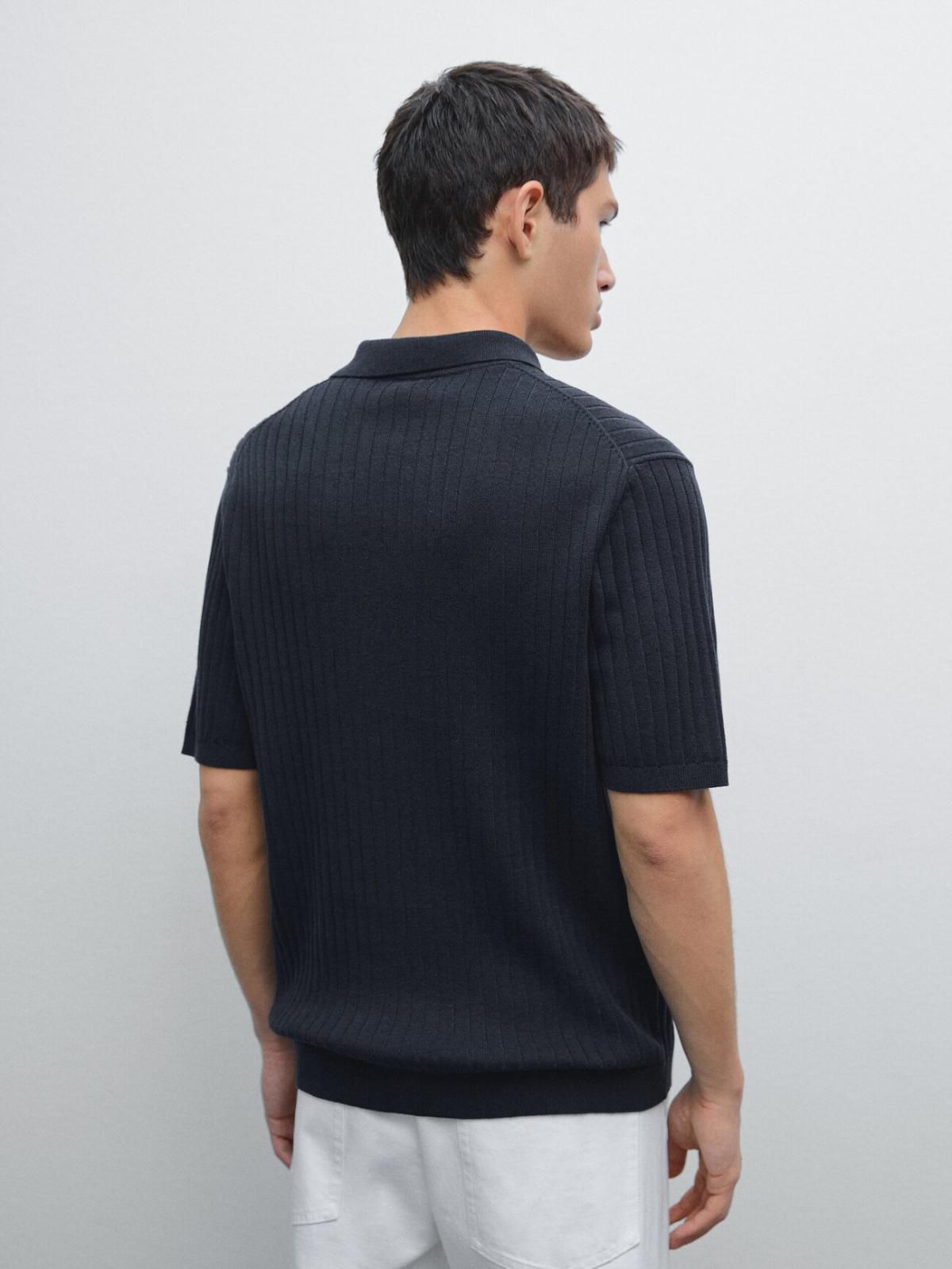 마시모두띠 니트 폴로셔츠 립조니카라 반팔 0908/203 NAVY BLUE - 상세 이미지 4