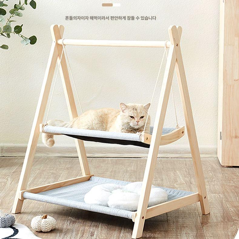 고양이 그네 흔들의자 침대 해먹 베드 체어 스윙 이중층 A 0 포름알데히드 0 무취 - 상세 이미지 4