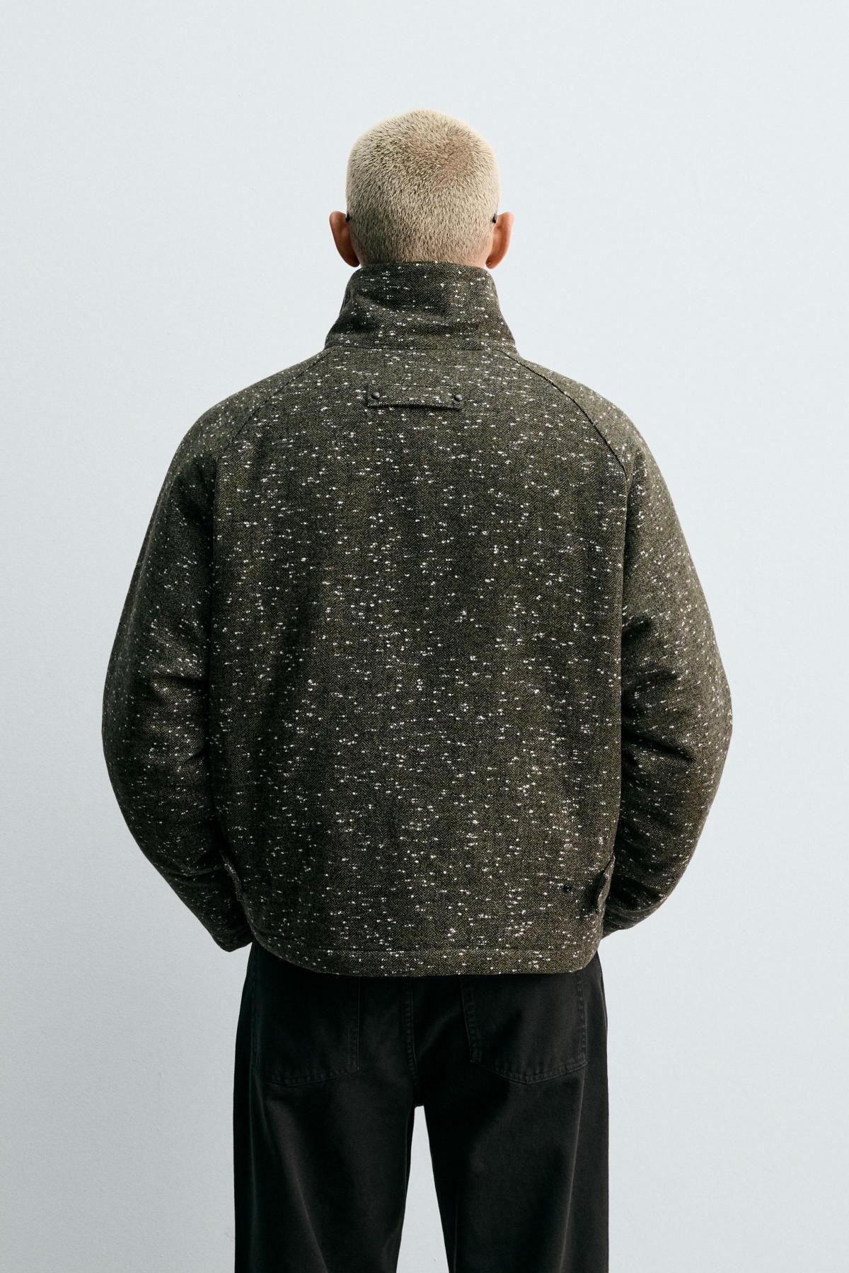 자라 헤링본 텍스처 울 혼방 재킷 4088/400 DARK TAN - 상세 이미지 4