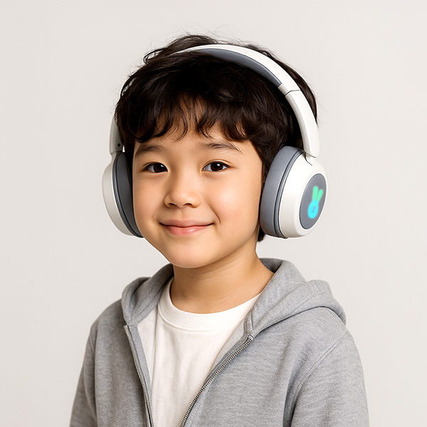 디알고 어린이안전 청력보호 LED 블루투스 유무선 키즈헤드폰 BH10CK 화이트 제품 이미지