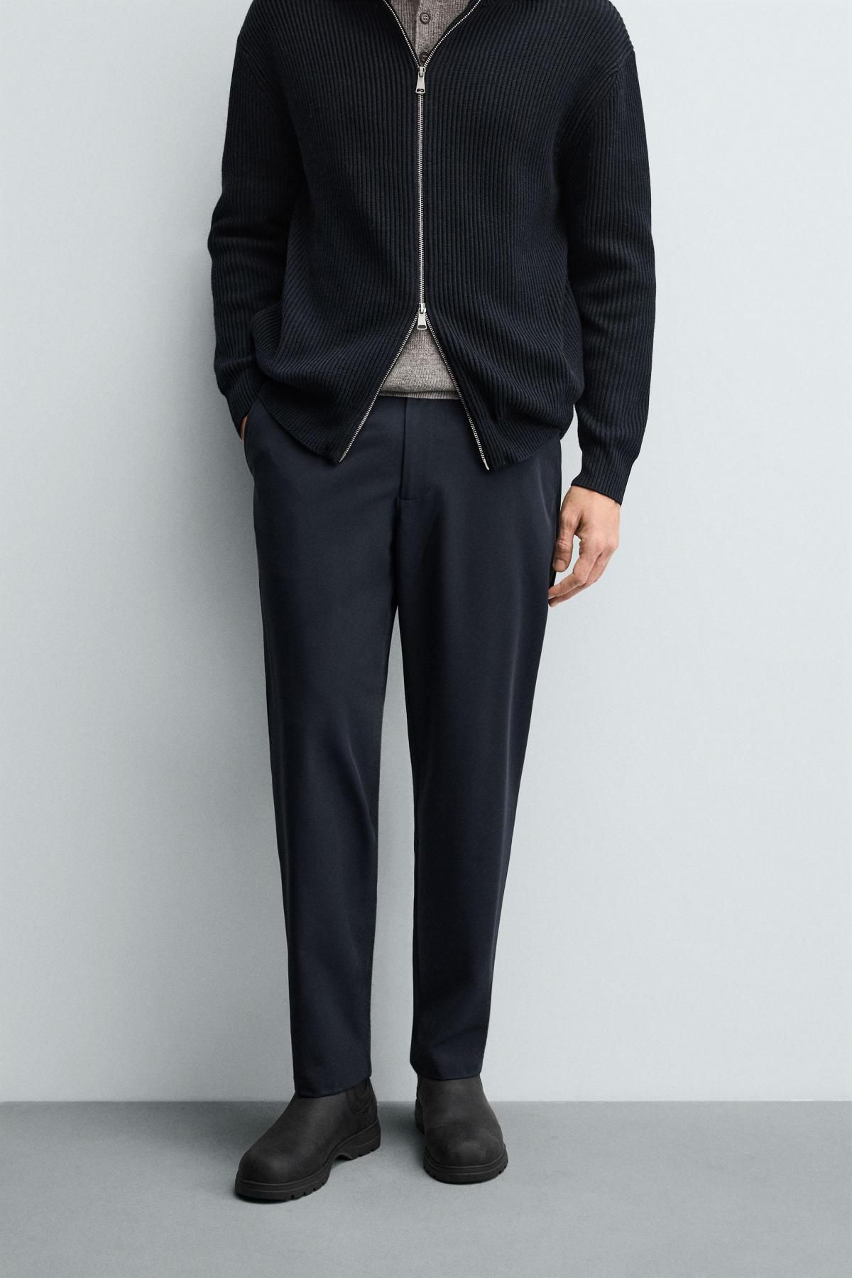 자라 테크니컬 레귤러핏 슬랙스 팬츠 4391/335 NAVY BLUE - 메인 이미지