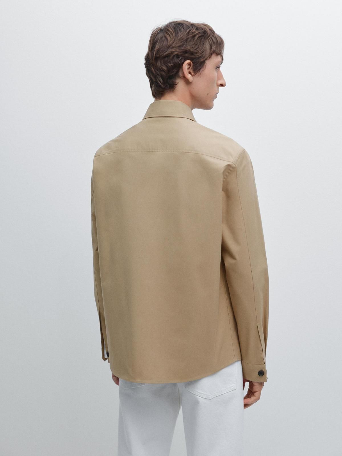 마시모두띠 미니멀 코튼블렌드 포켓 오버셔츠 1768/266 BEIGE - 상세 이미지 4