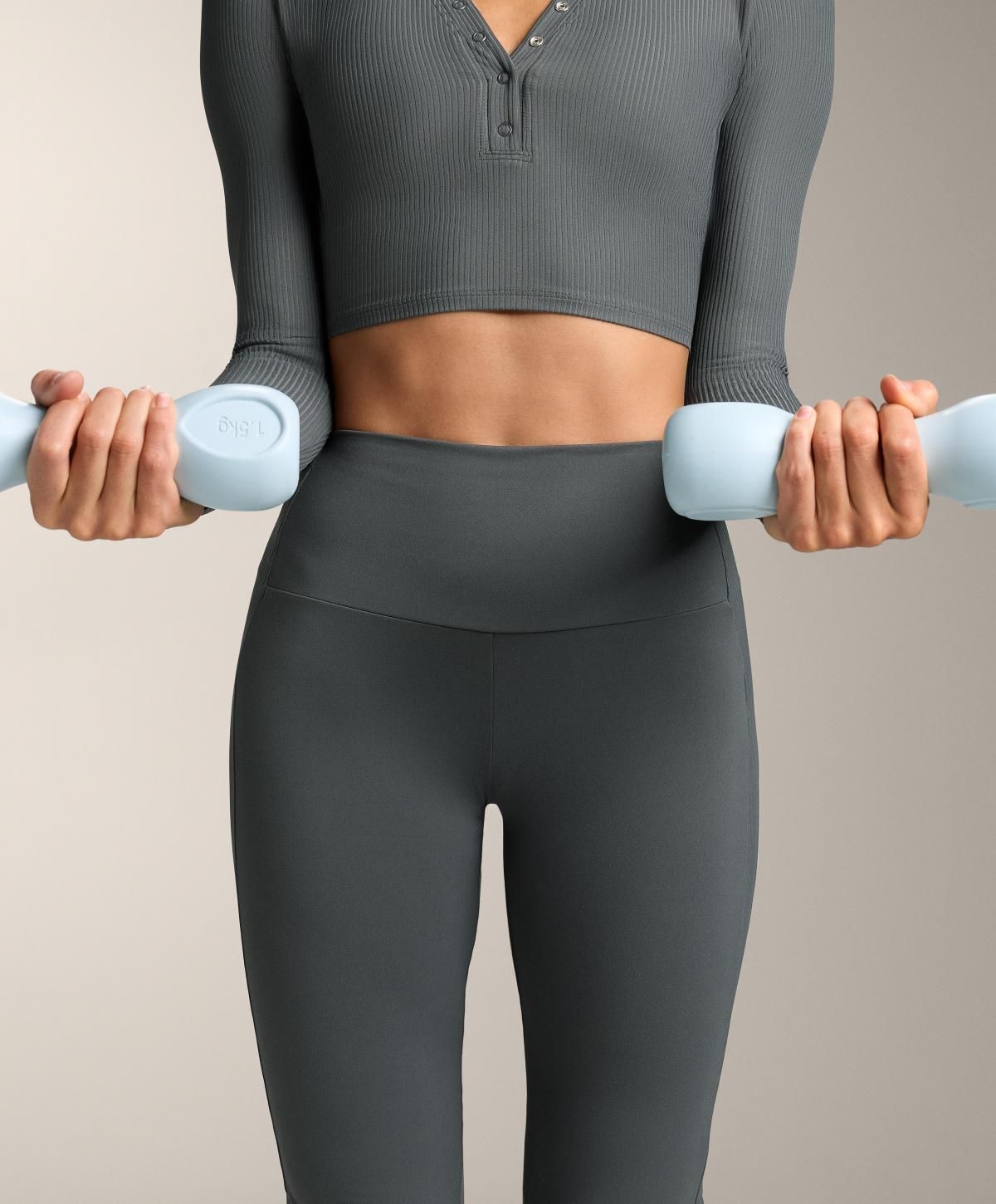 오이쇼 테크니컬 하이웨이스트 립 플레어 팬츠 1925/332 ANTHRACITEGREY - 상세 이미지 4