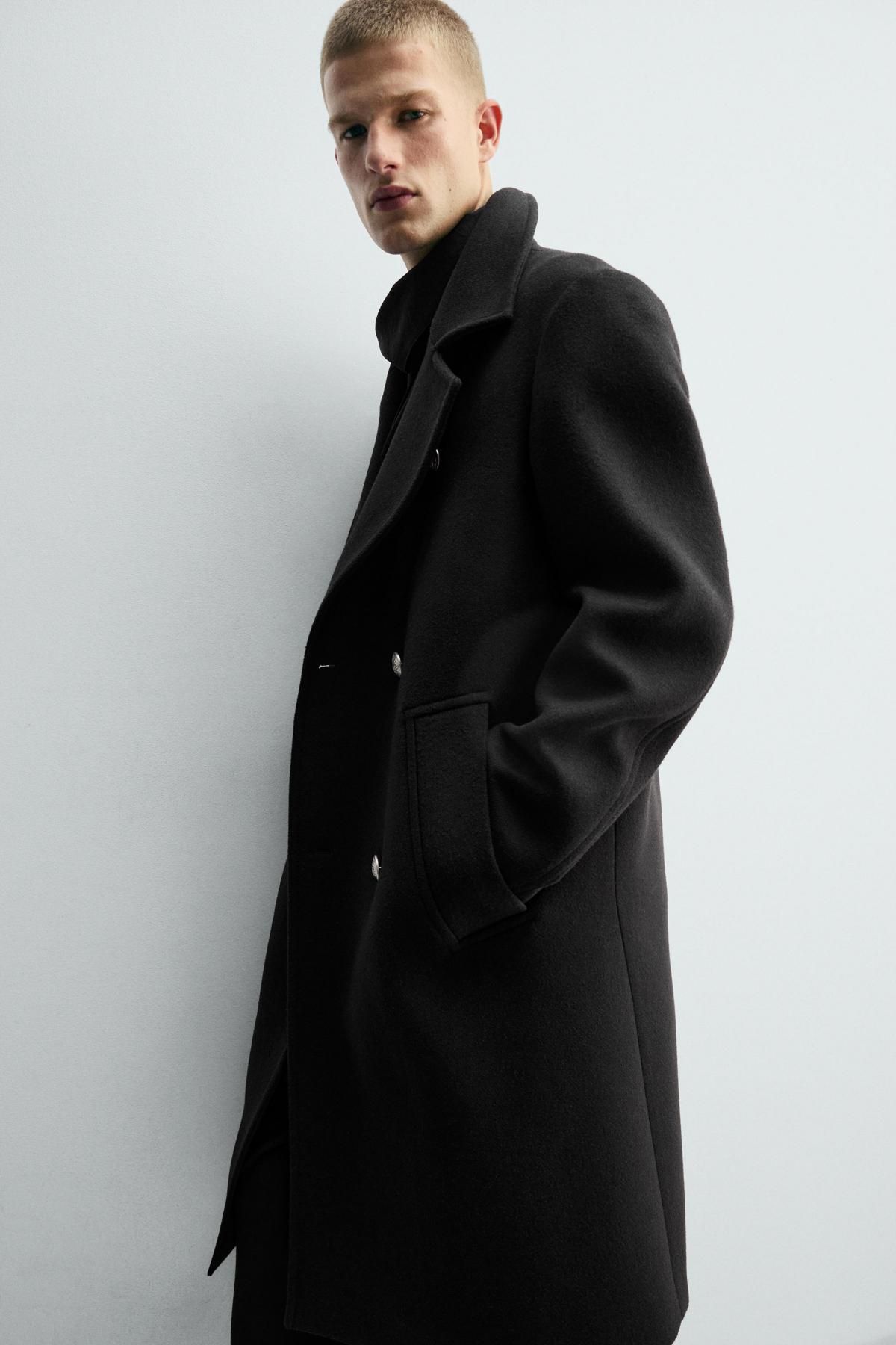 자라 클래식 더블브레스트 울 더블코트 6798/041 BLACK 이미지 7
