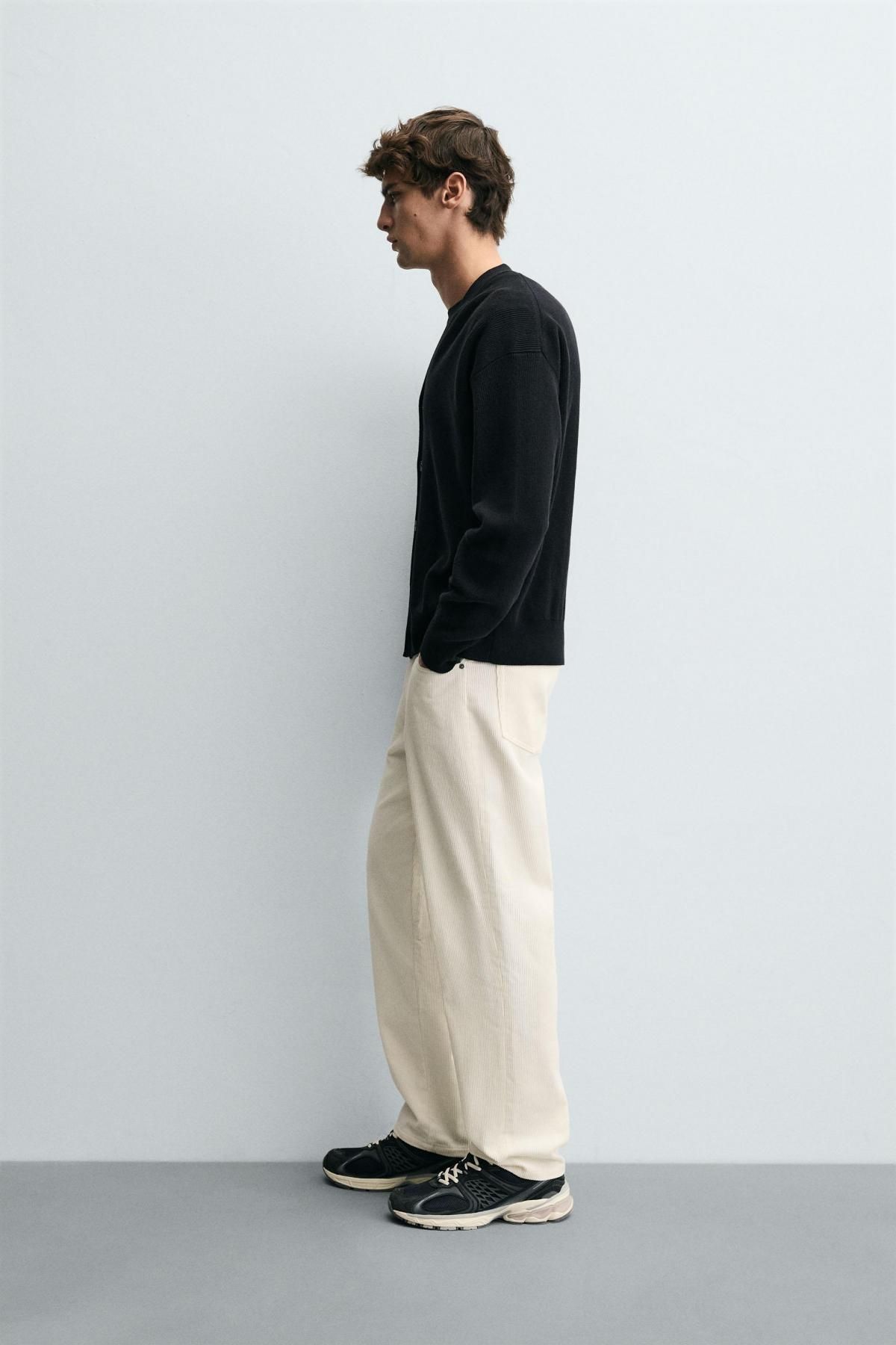 자라 코듀로이 레귤러핏 아이보리 팬츠 4391/440 OYSTER-WHITE - 상세 이미지 5