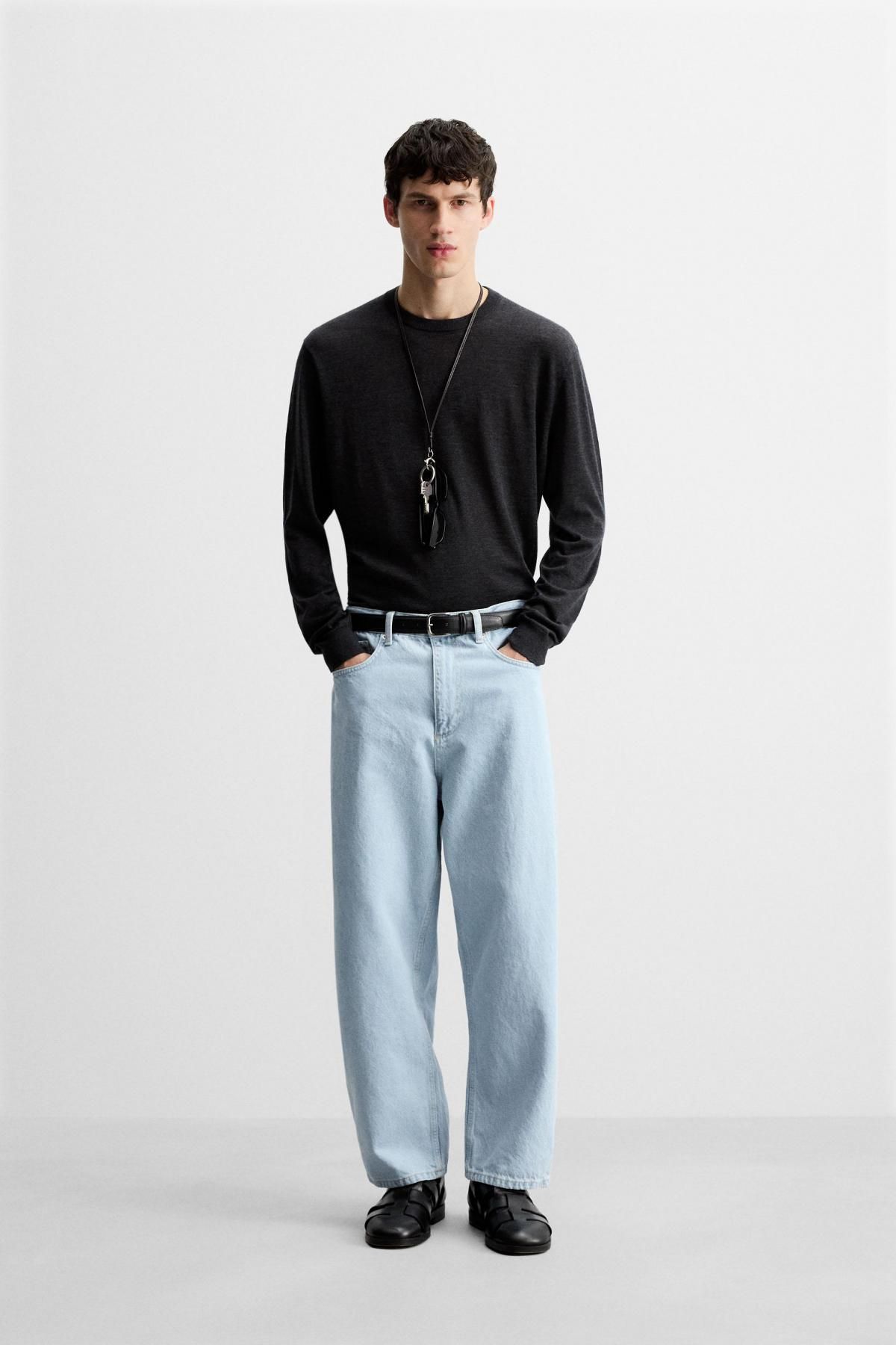 자라 테이퍼드 와이드핏 데님 청바지 9942/370 LIGHT BLUE - 상세 이미지 2