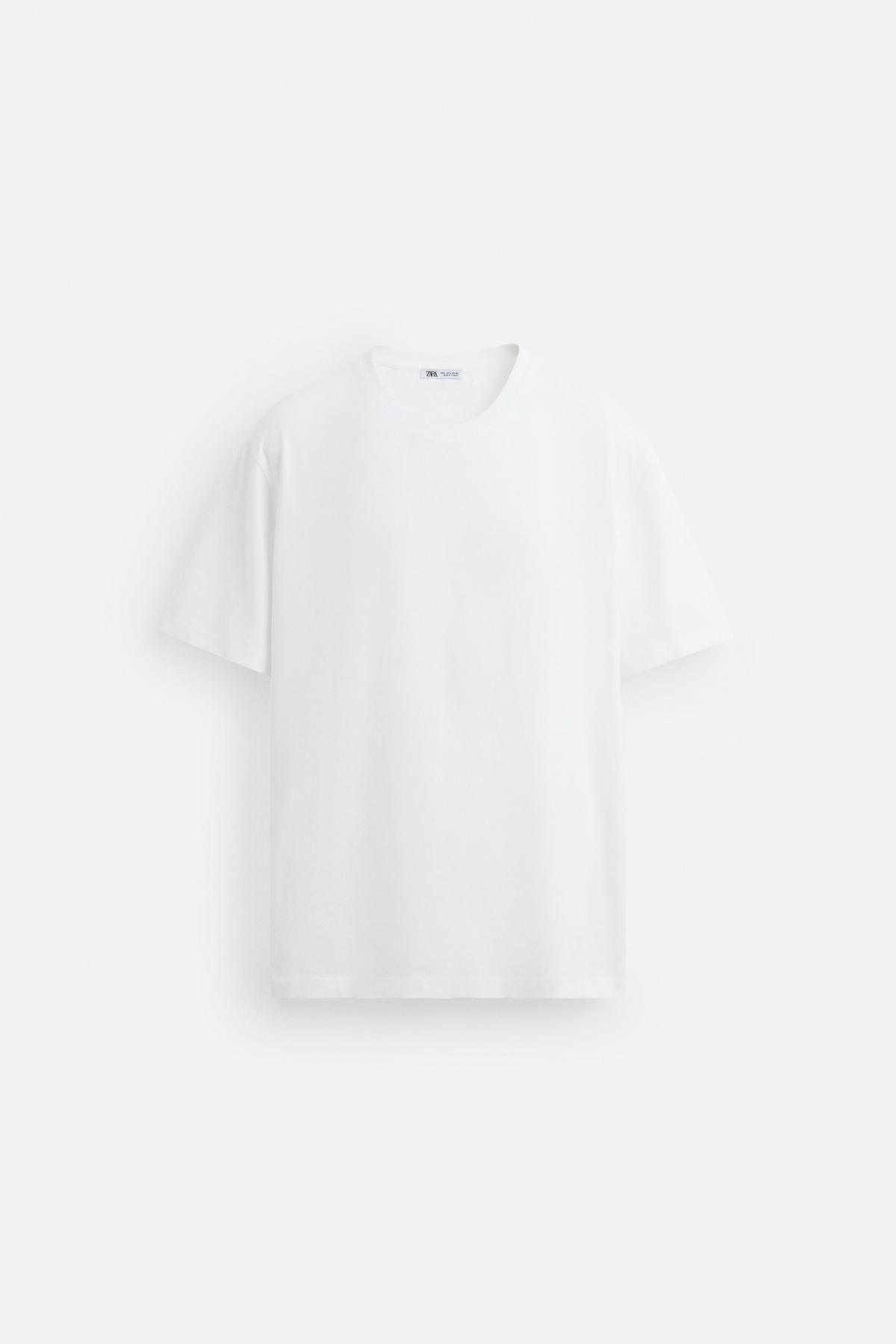 자라 미니멀 베이직 미디엄웨이트 반팔 티셔츠 1887/470 WHITE - 메인 이미지