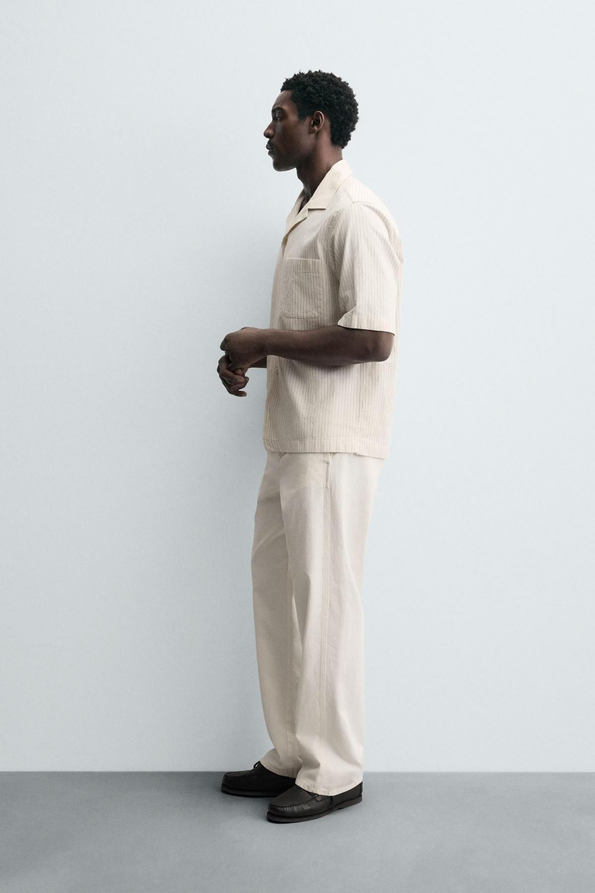 자라 리넨 스트라이프 반팔 셔츠 6757/834 STRIPED - 상세 이미지 5