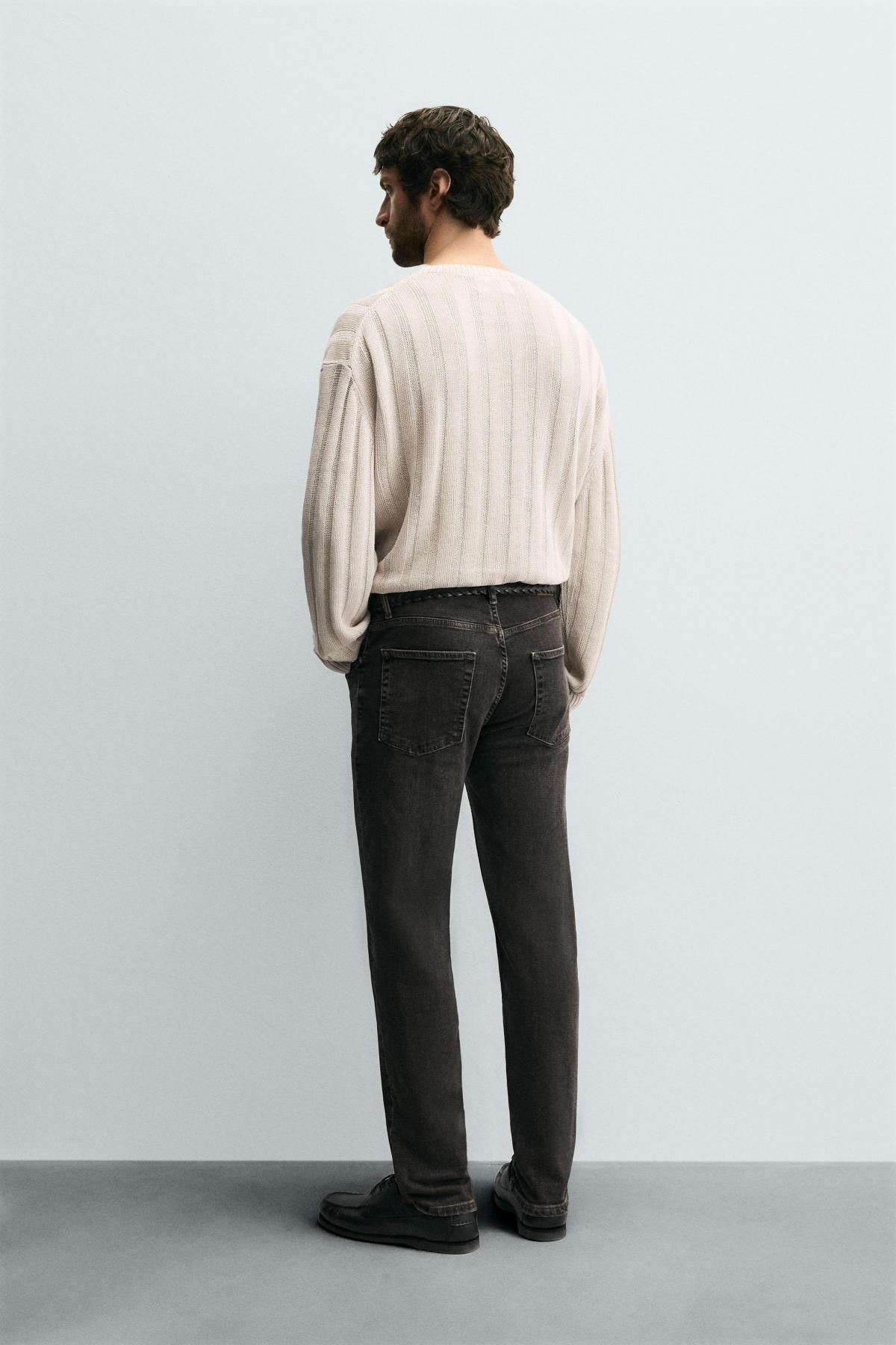 자라 테크니컬 슬림핏 데님 슬림핏 청바지 0774/350 GREY / BEIGE - 상세 이미지 4
