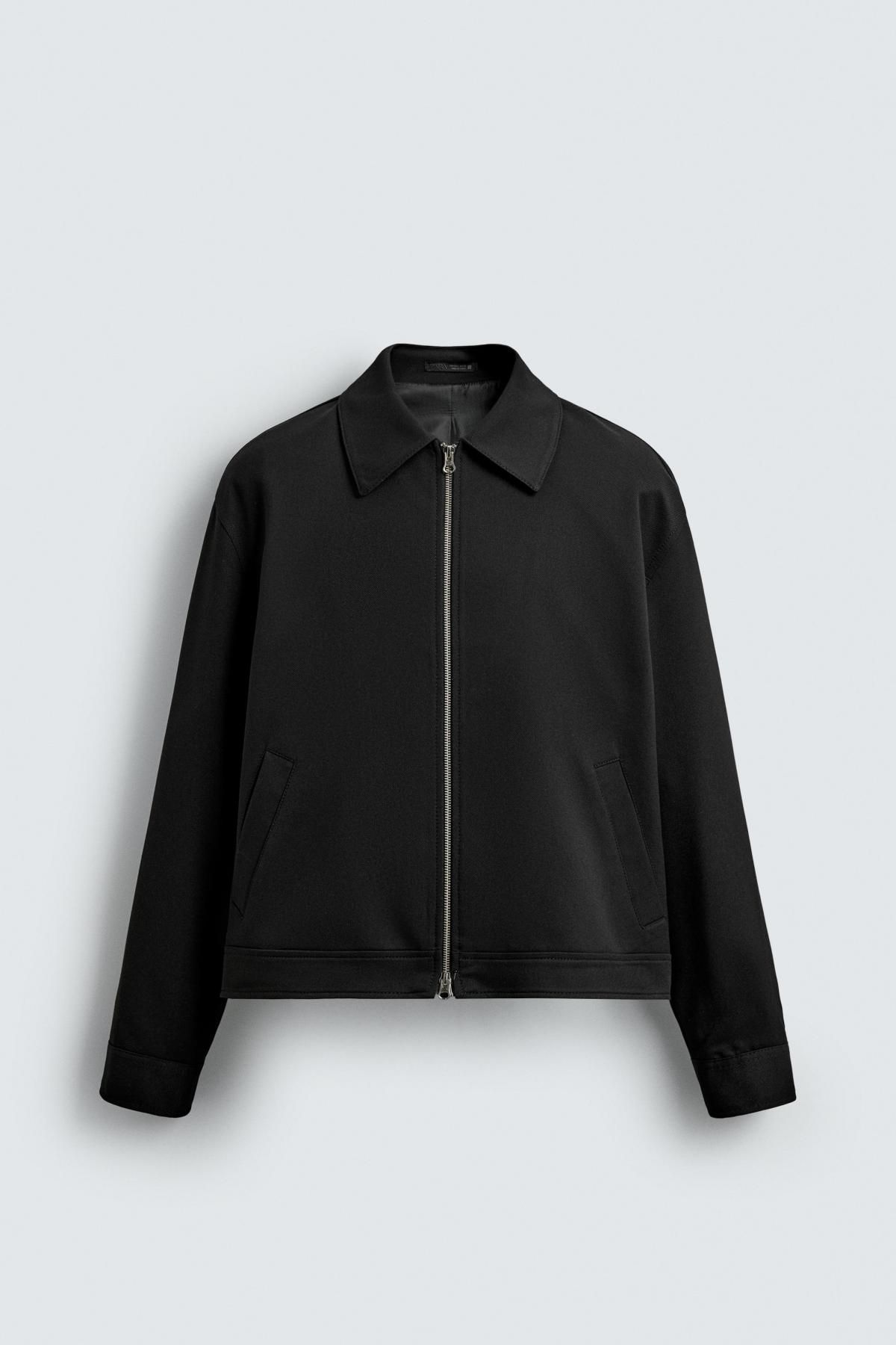 자라 미니멀 블랙 테크니컬 집업 오버셔츠 6861/959 BLACK - 메인 이미지